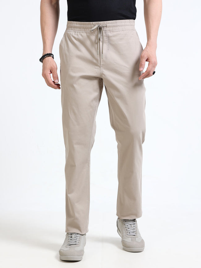 Men Beige Regular Fit Lounge Pants
