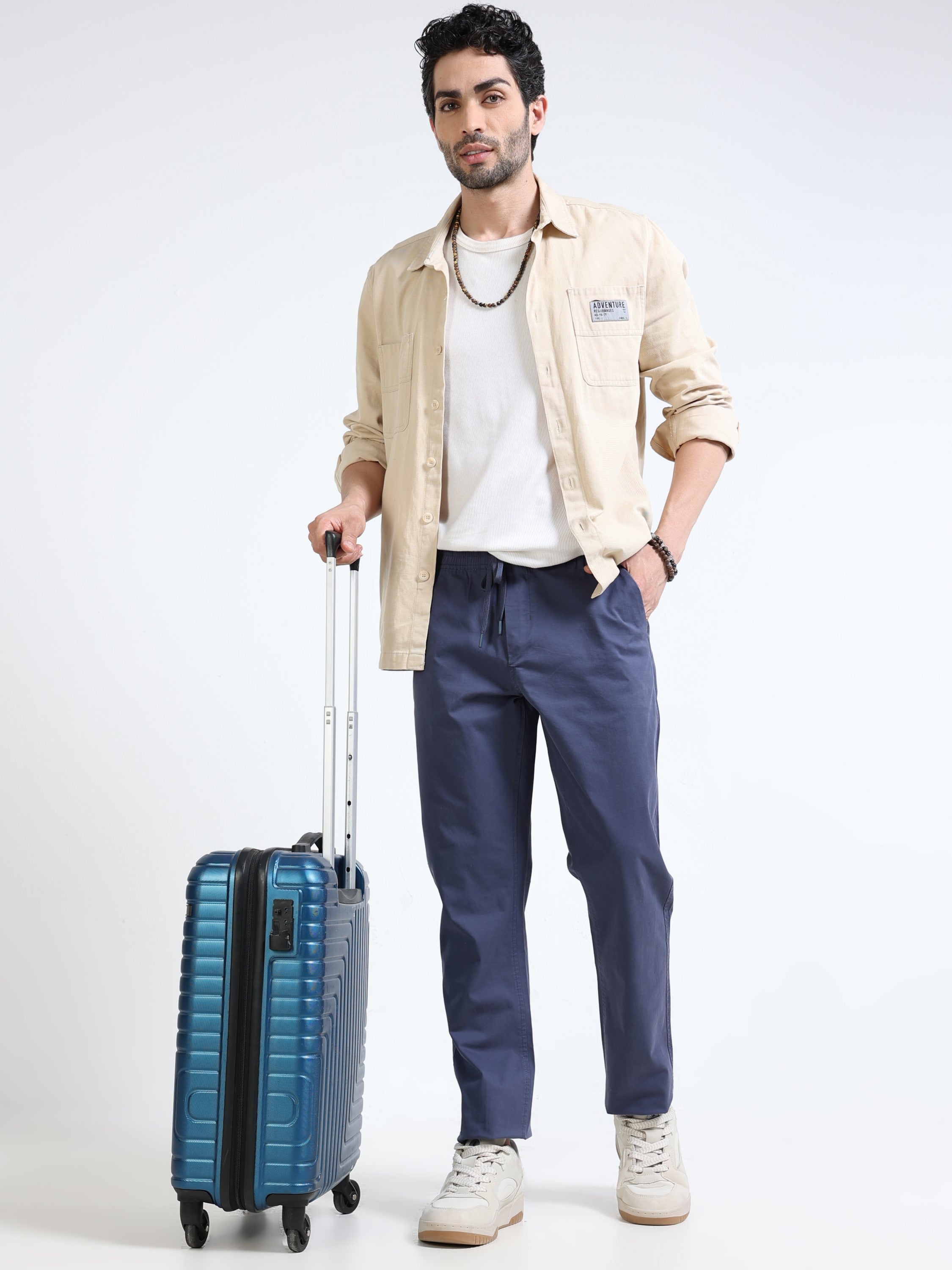 Men Blue Regular Fit Lounge Pants
