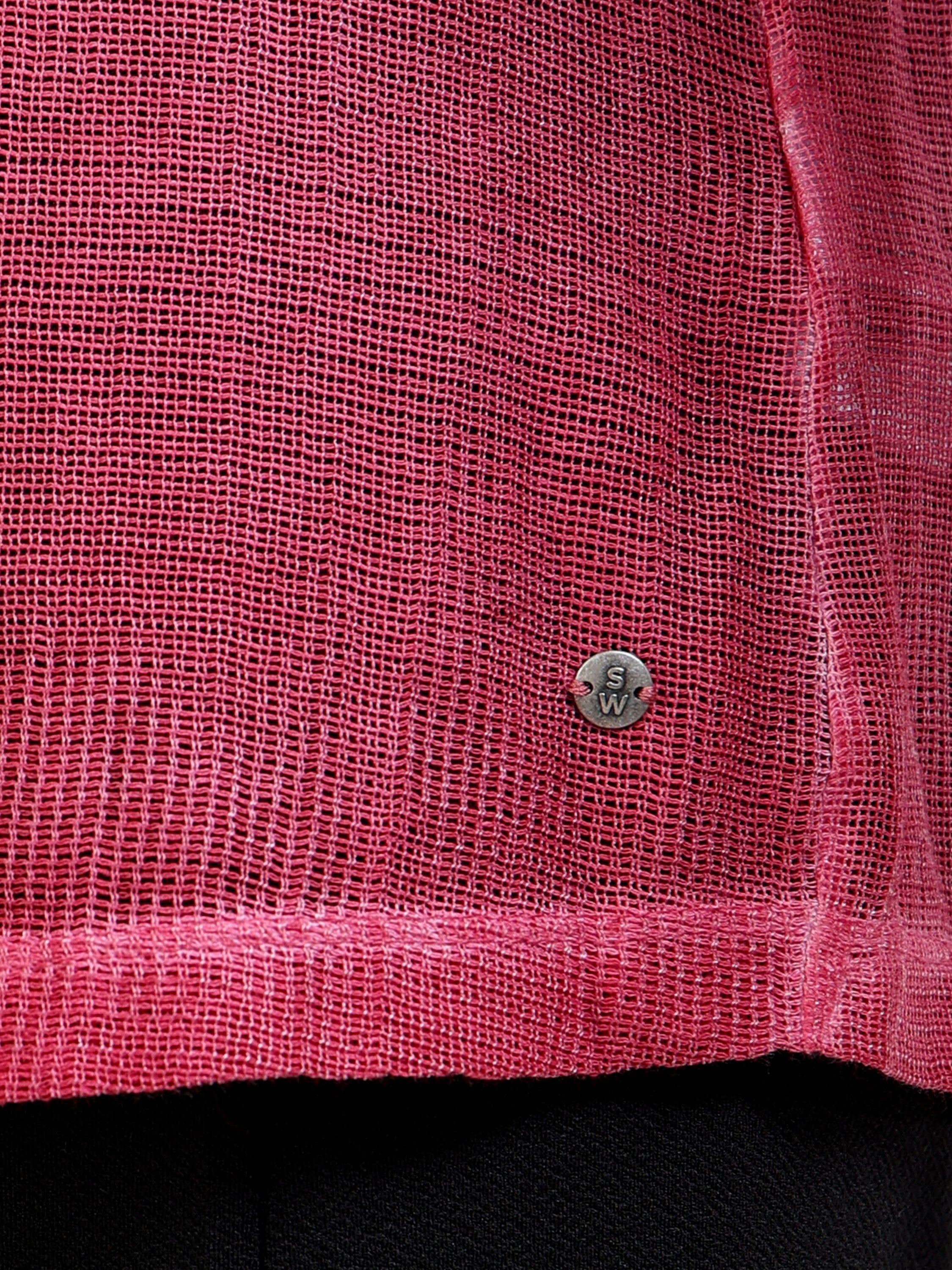 Women Pink Mesh Sheer Regular Fit Shirt