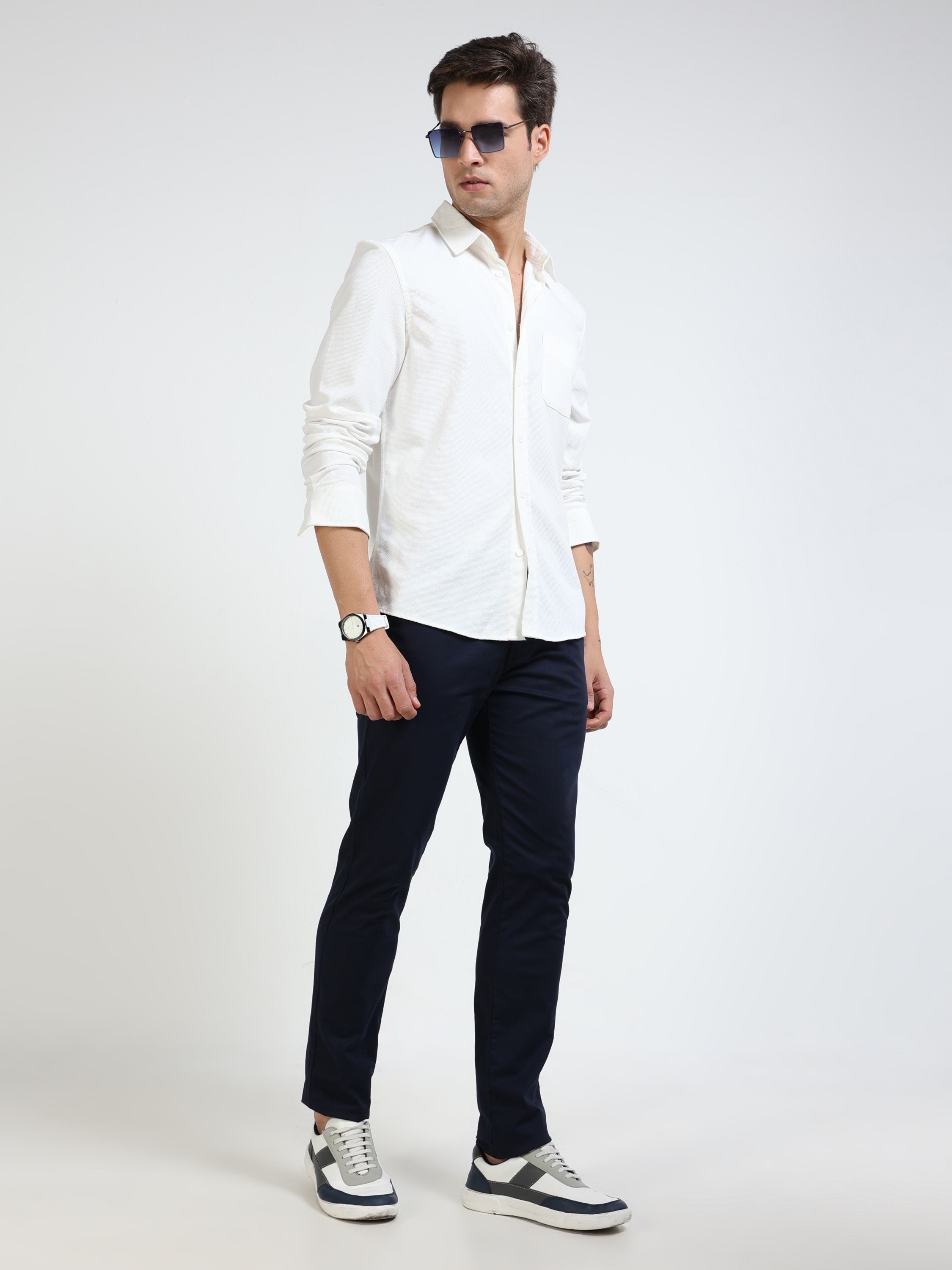 Men White Regular Fit Shirt