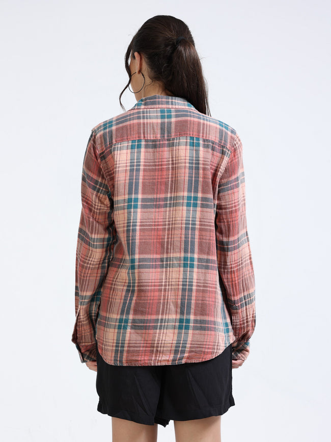 Women Multi colored Check Casual Shirt