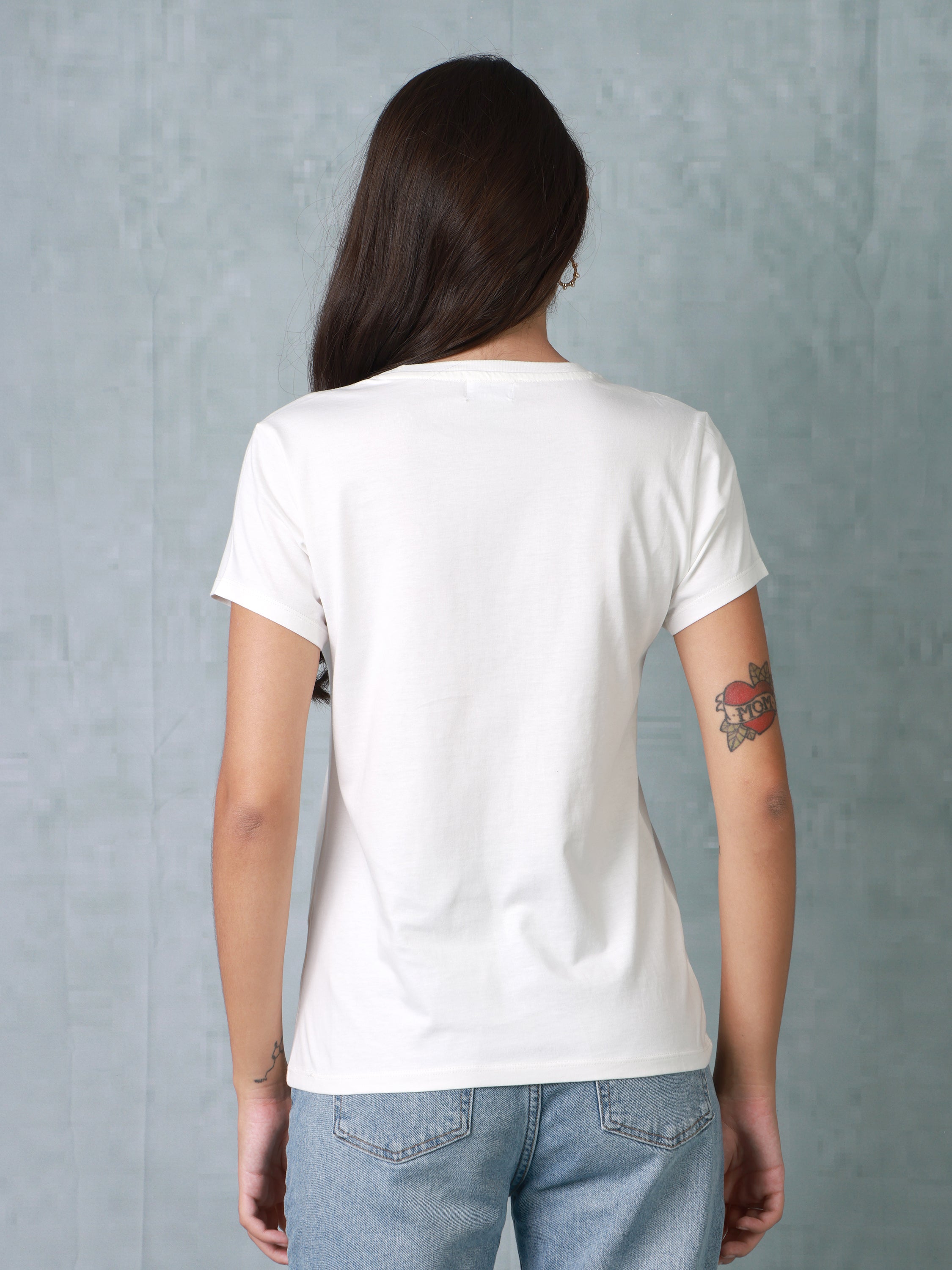 Women White Palm Organic Cotton T-shirt