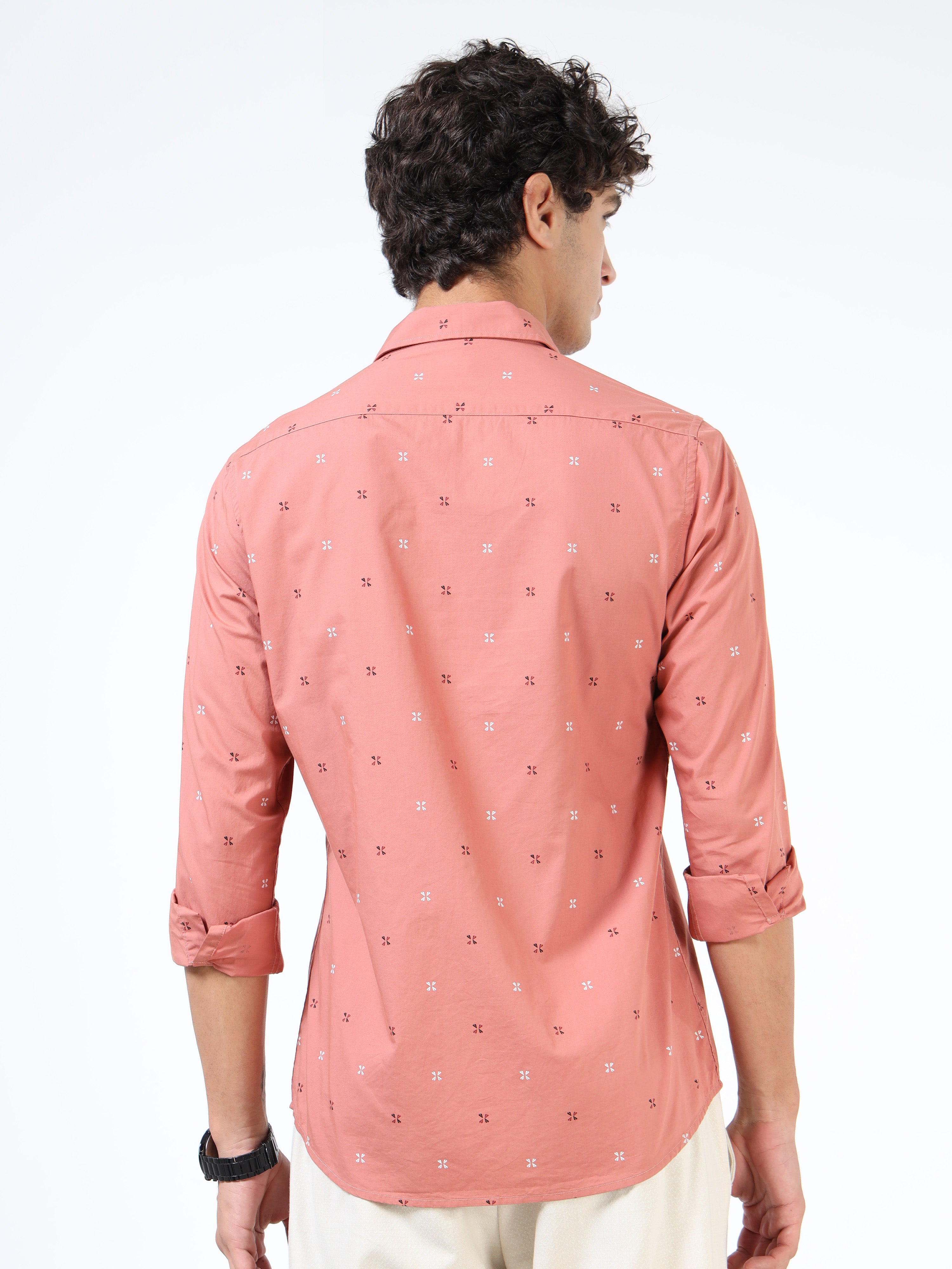 Men Pink Pure Cotton Shirt