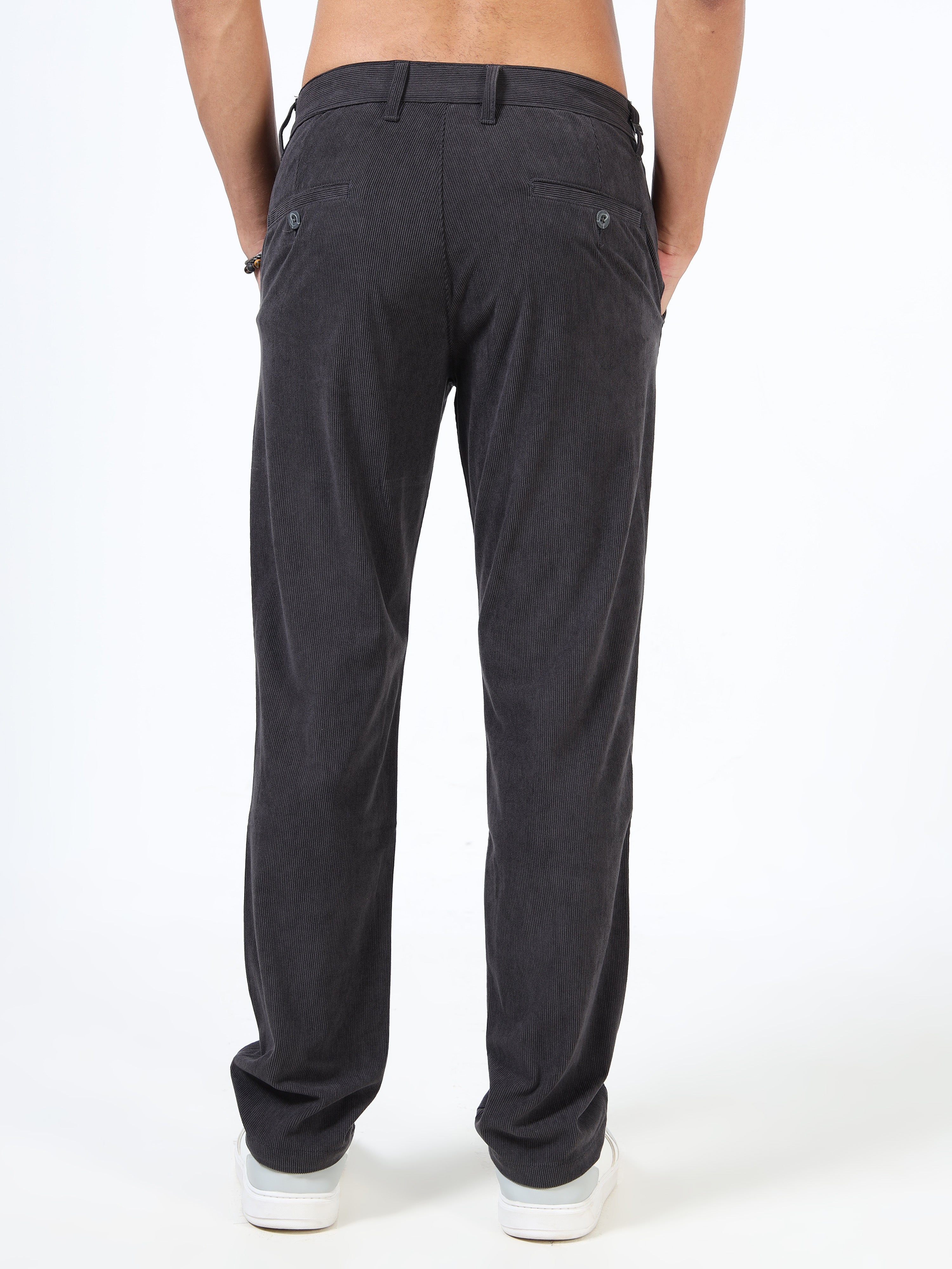 Men Grey Corduroy Pants