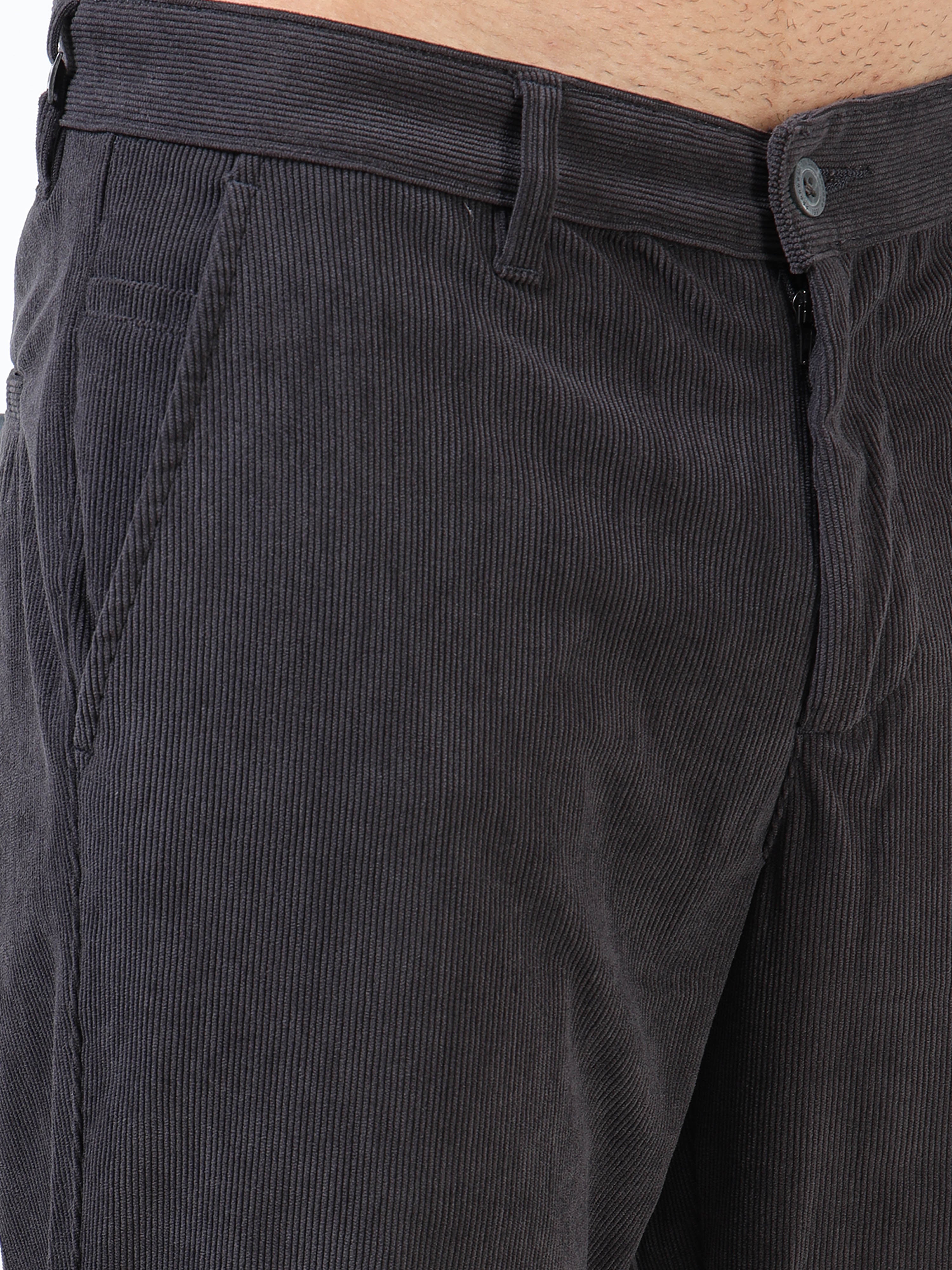 Men Grey Corduroy Pants