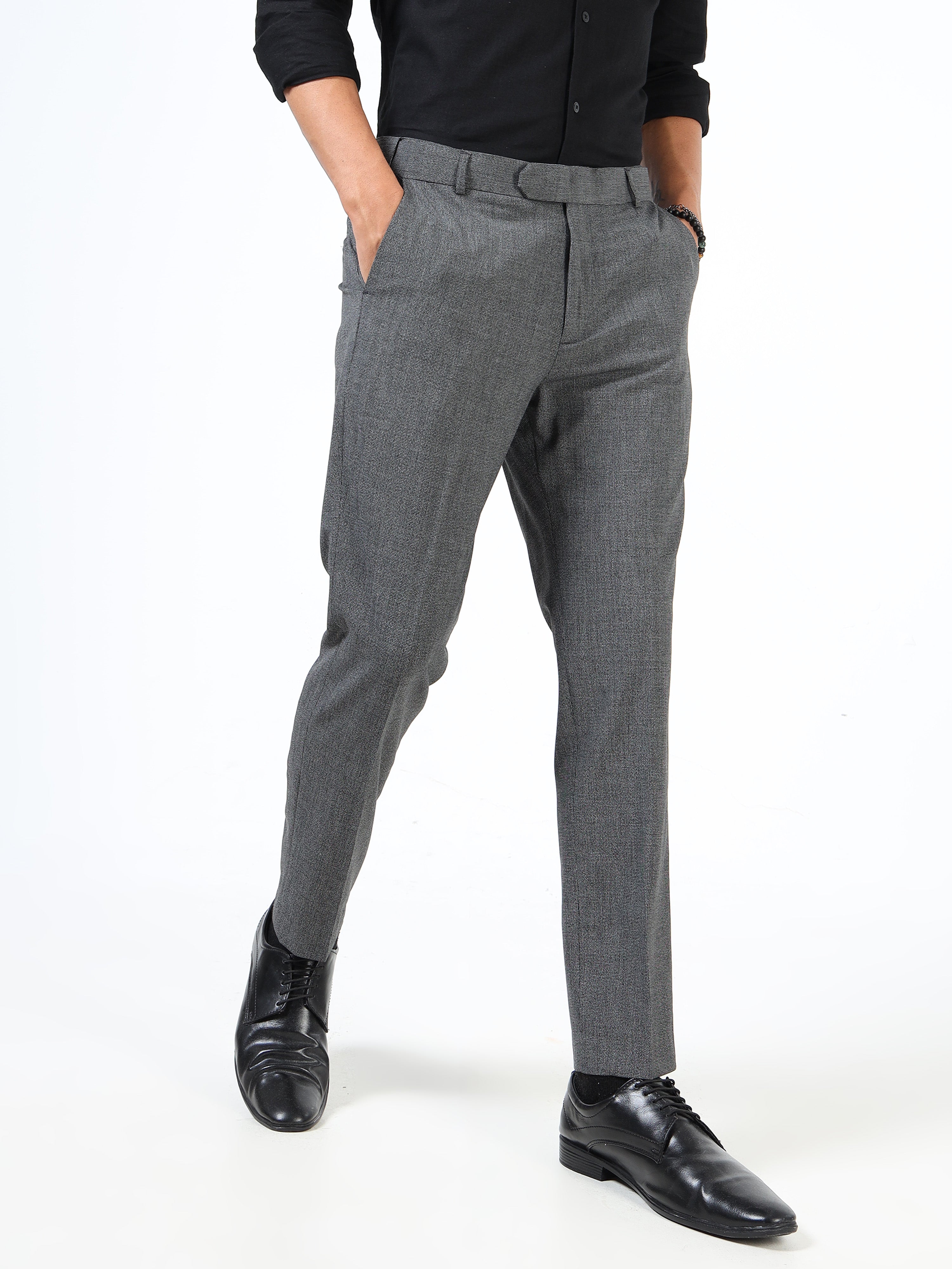 Men Grey Formal Trousers