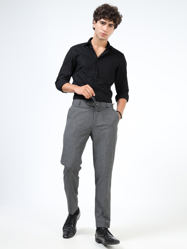 Men Grey Formal Trousers