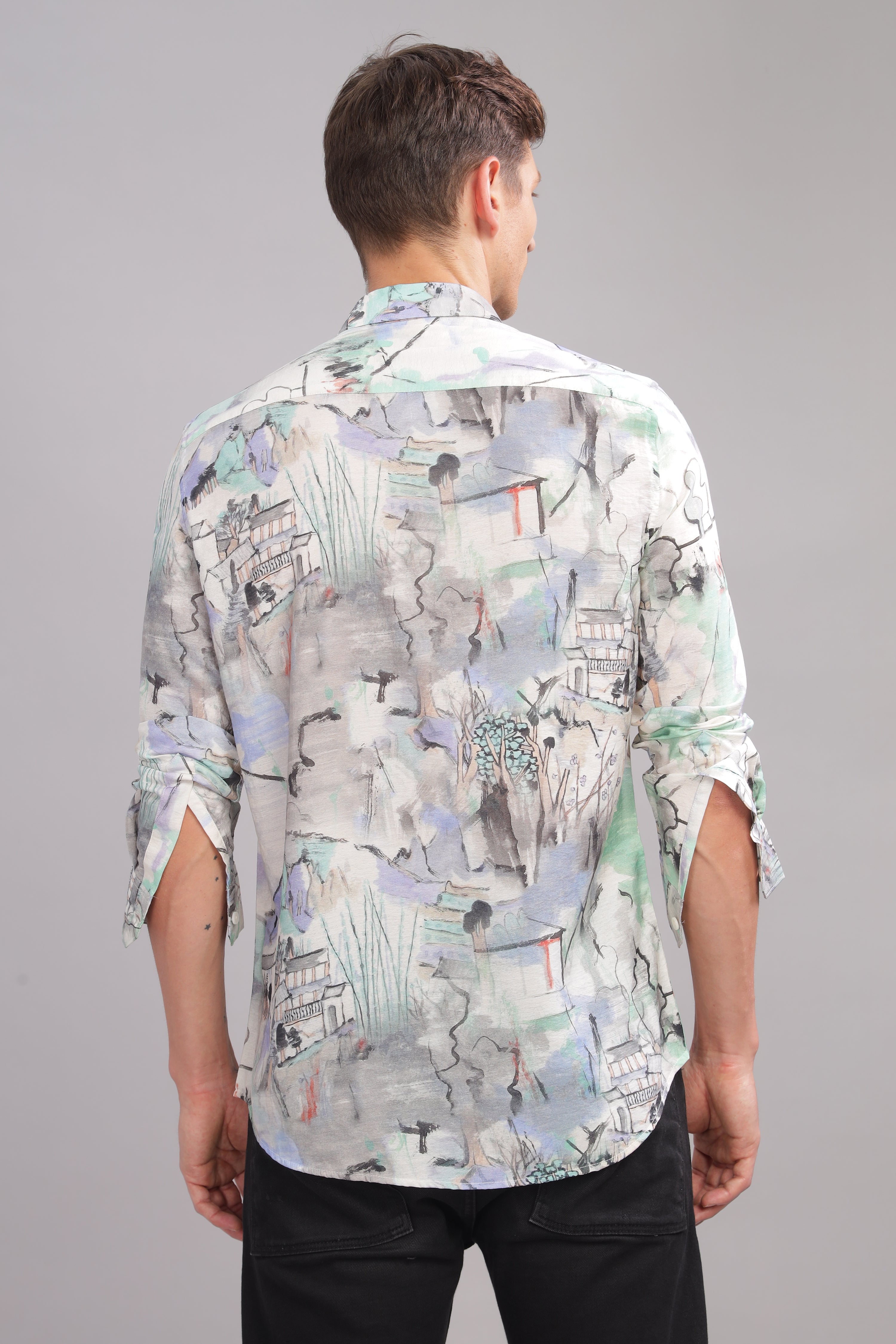 Men Light Blue Slim Fit Shirt