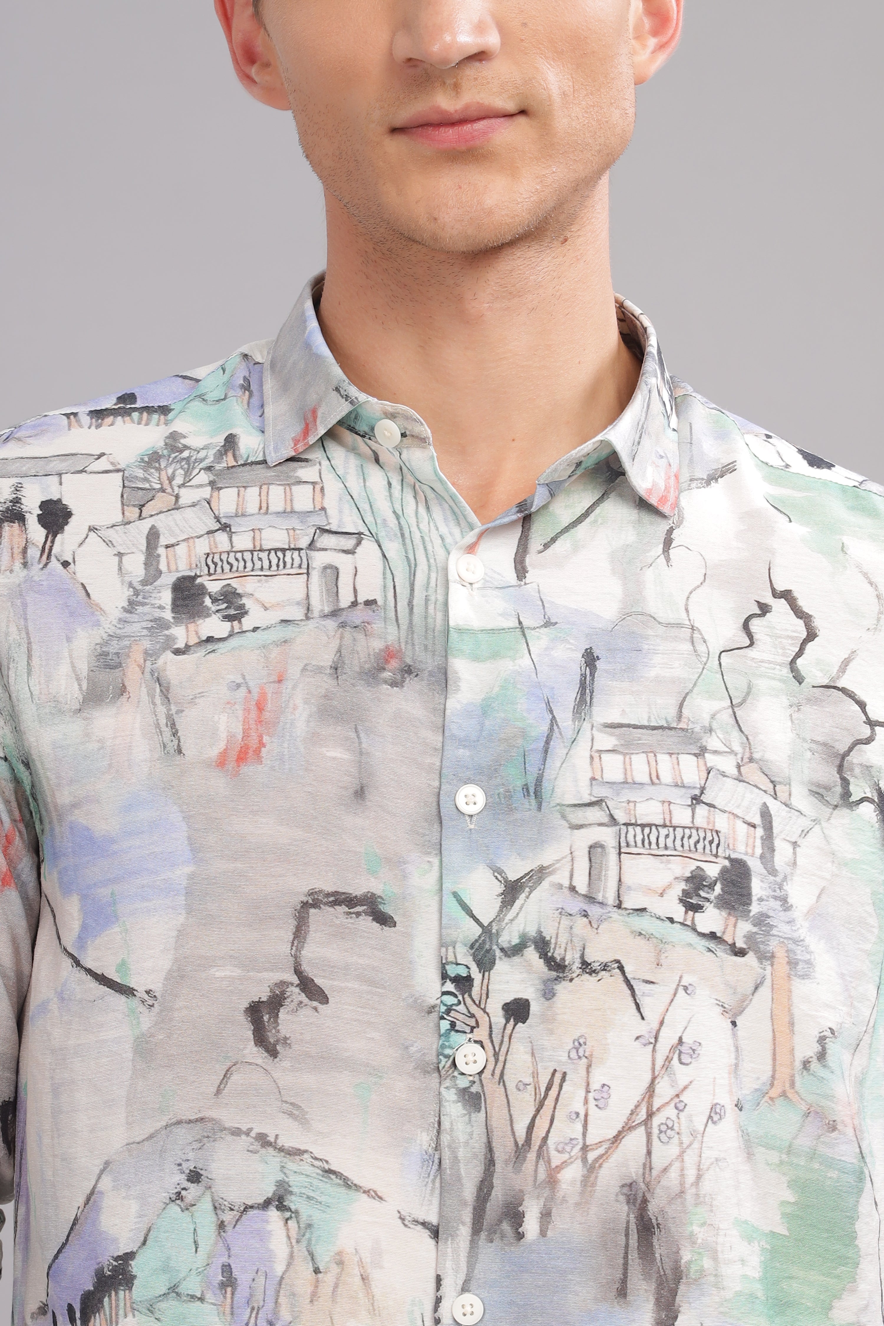 Men Light Blue Slim Fit Shirt