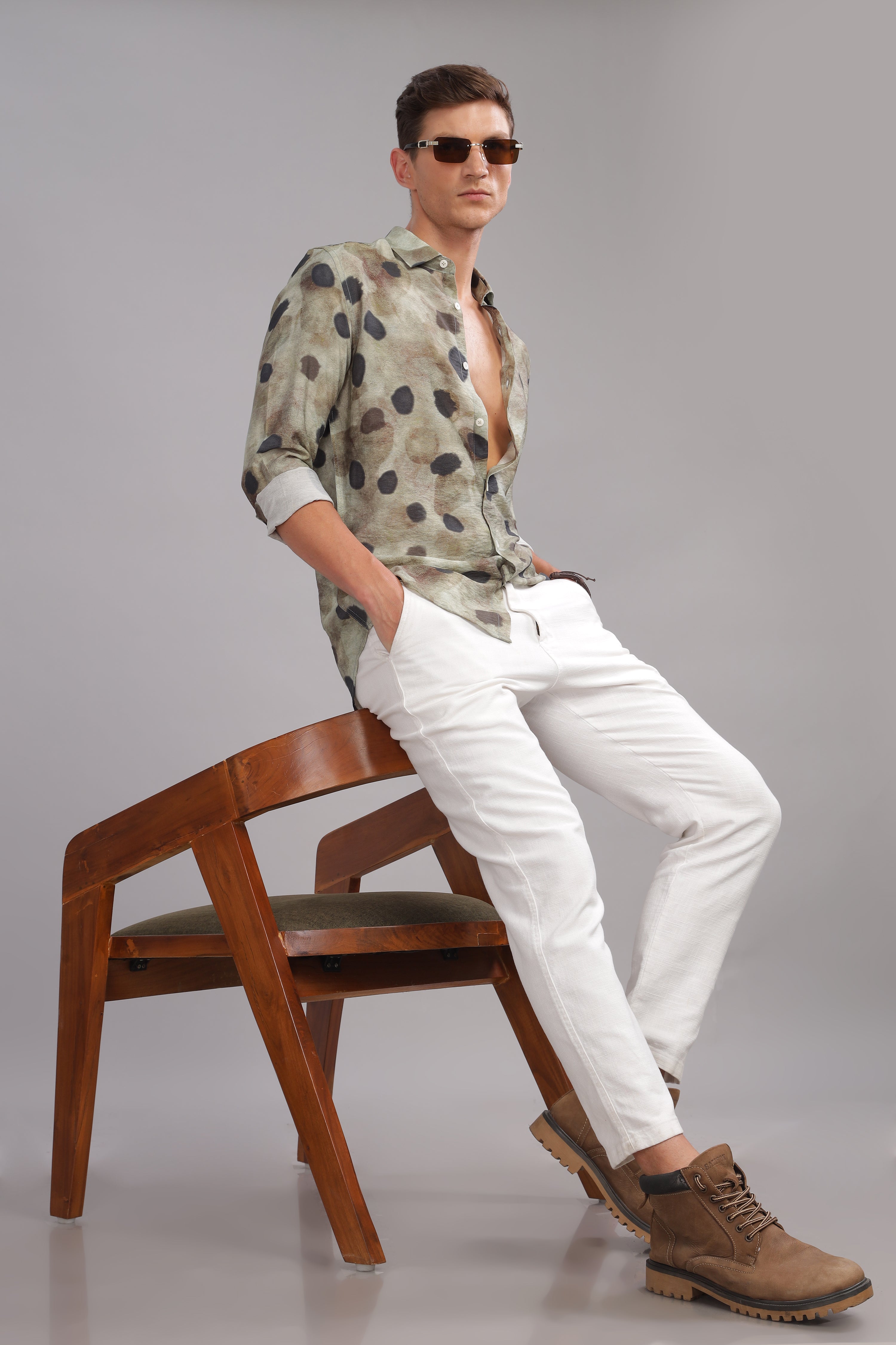 Men Green Slim Fit Shirt