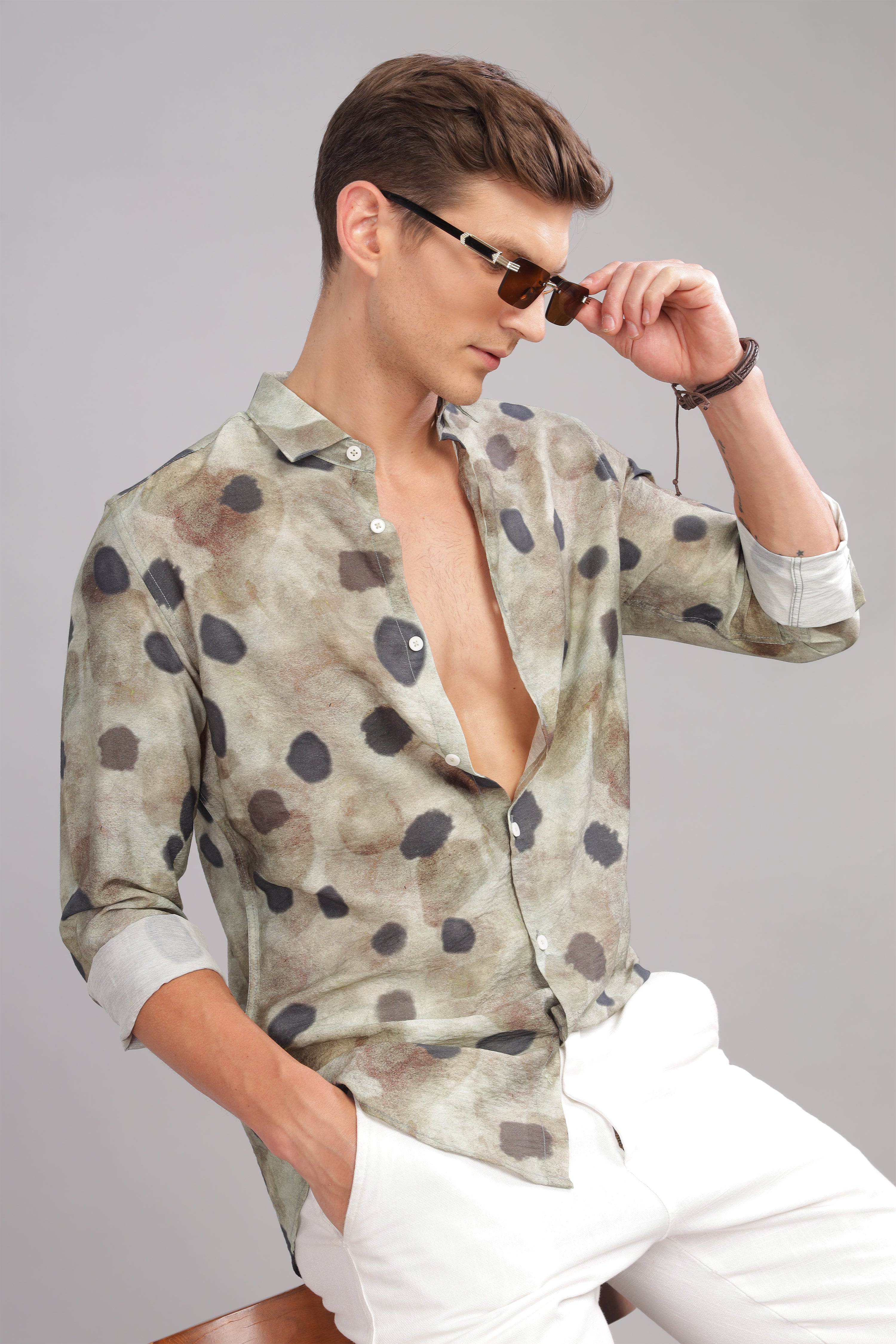 Men Green Slim Fit Shirt