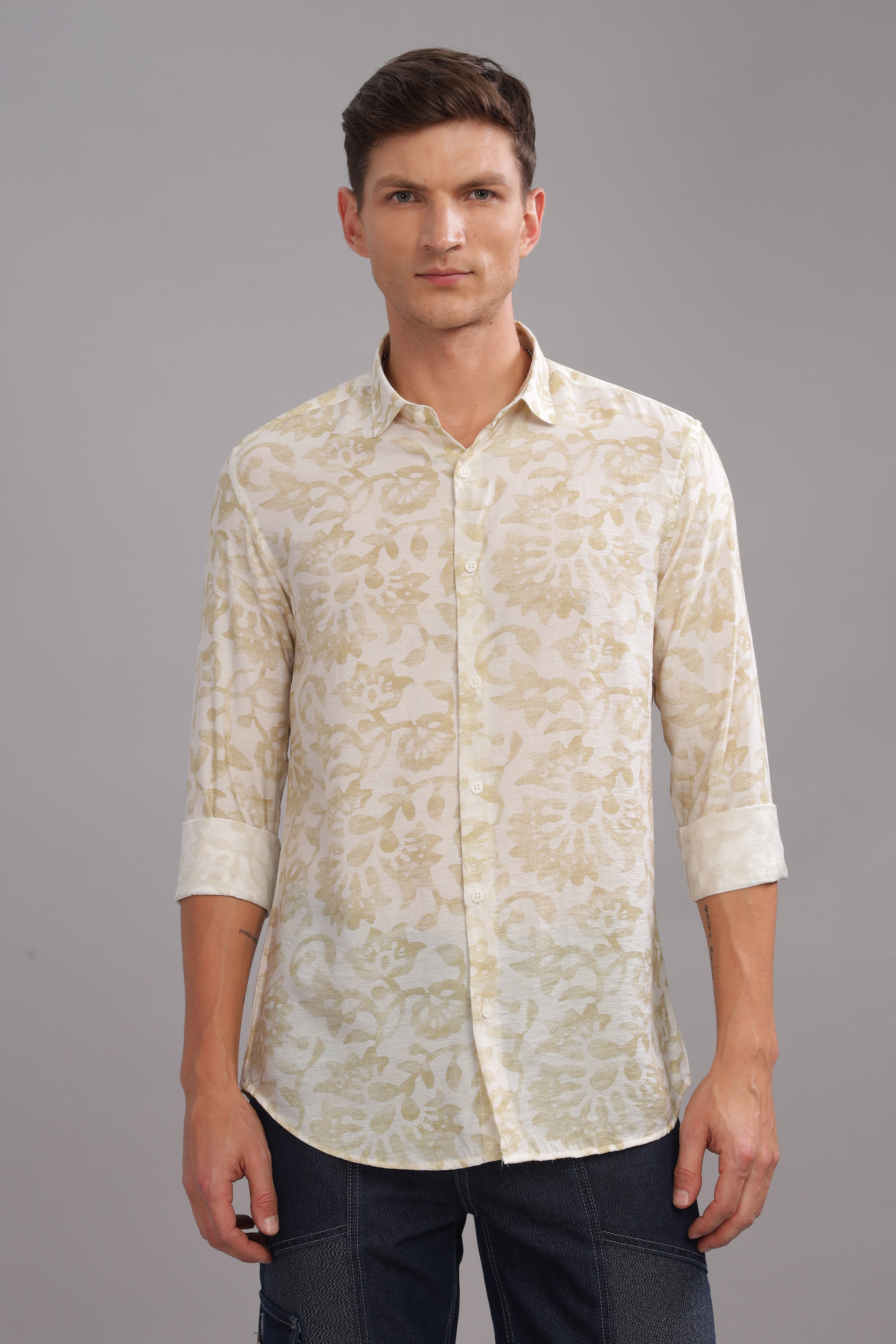 Men White Slim Fit Shirt