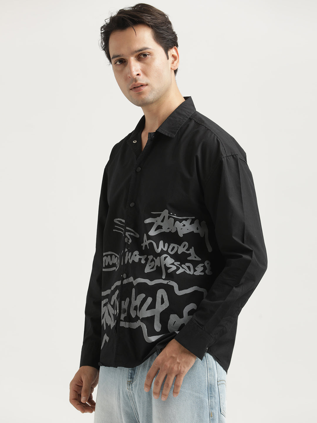 Men Oversized Cotton Shirt