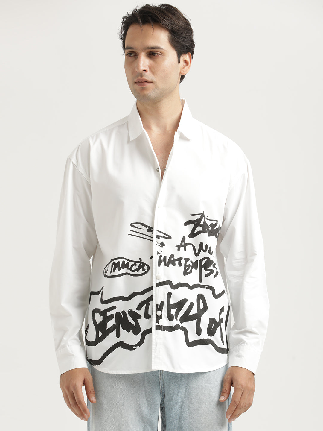 Men Oversized Cotton Shirt