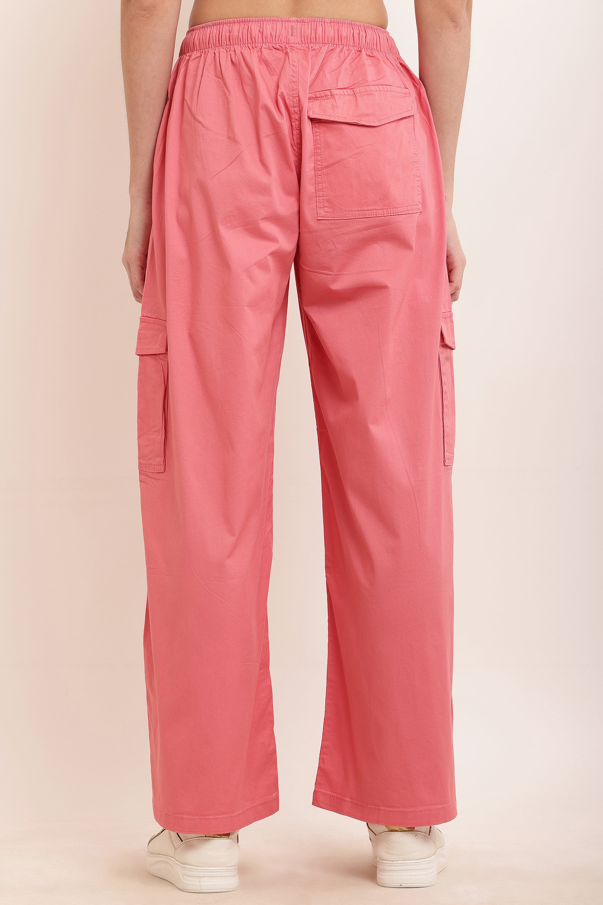 Women Pink Cargo Pants