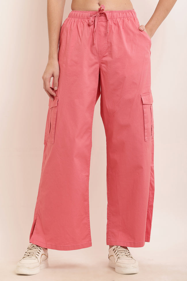 Women Pink Cargo Pants