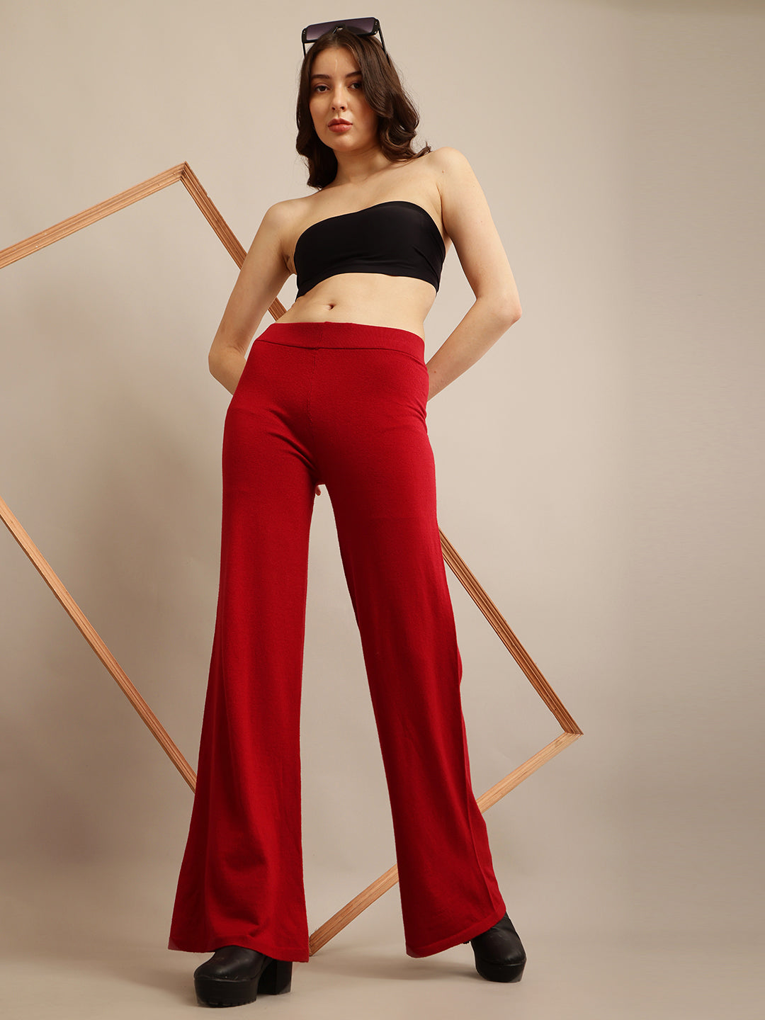Women Solid Flared Pants