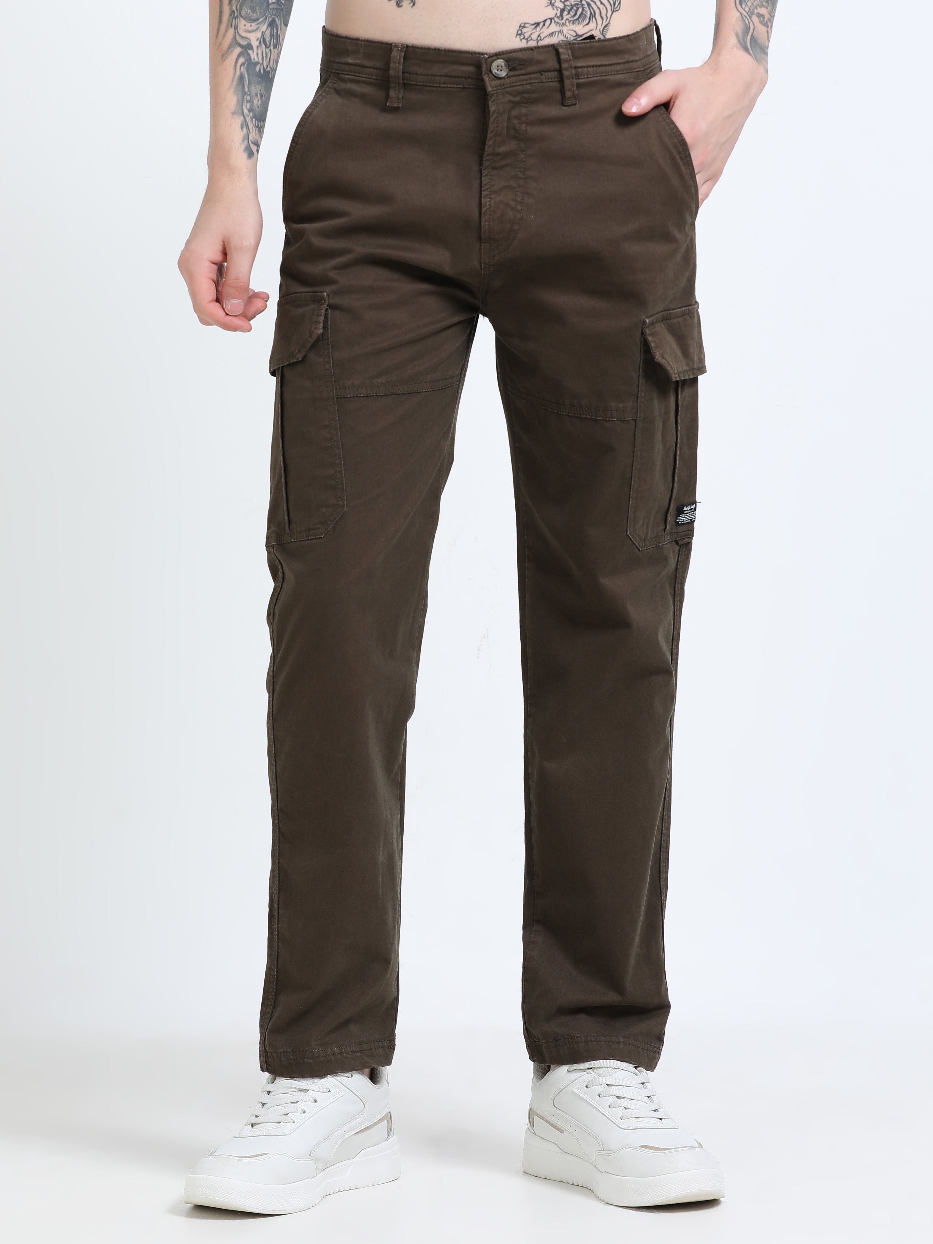 Men Brown Cargo Pants
