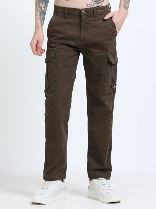 Men Brown Cargo Pants