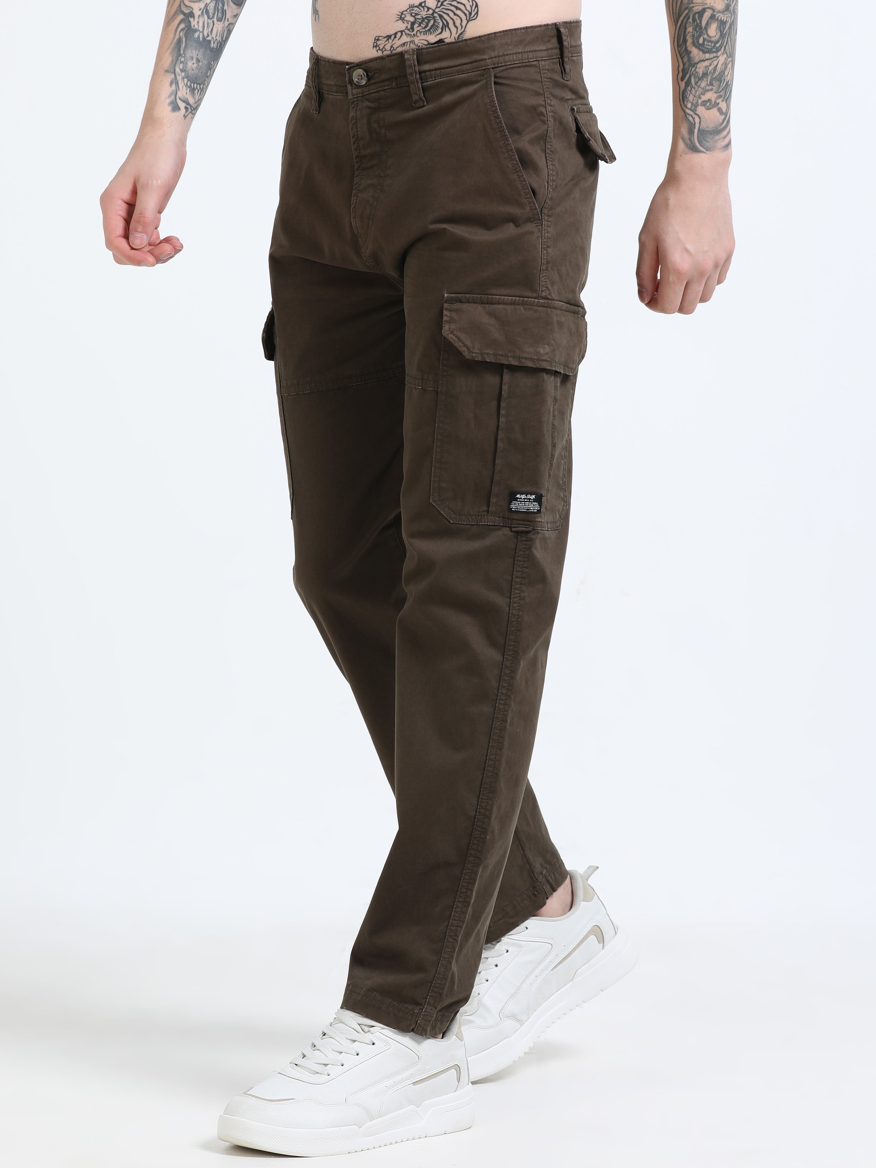 Men Brown Cargo Pants
