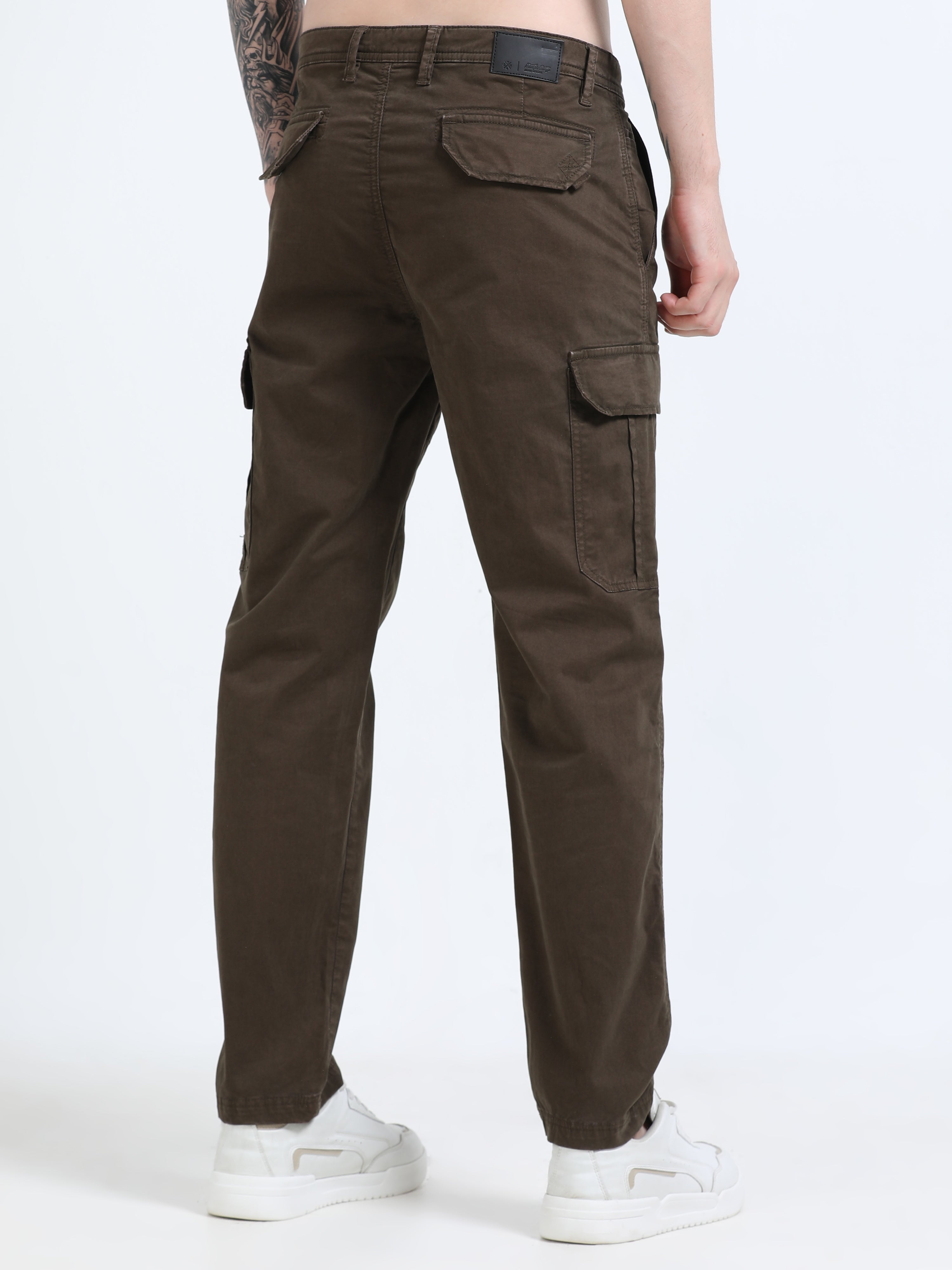 Men Brown Cargo Pants
