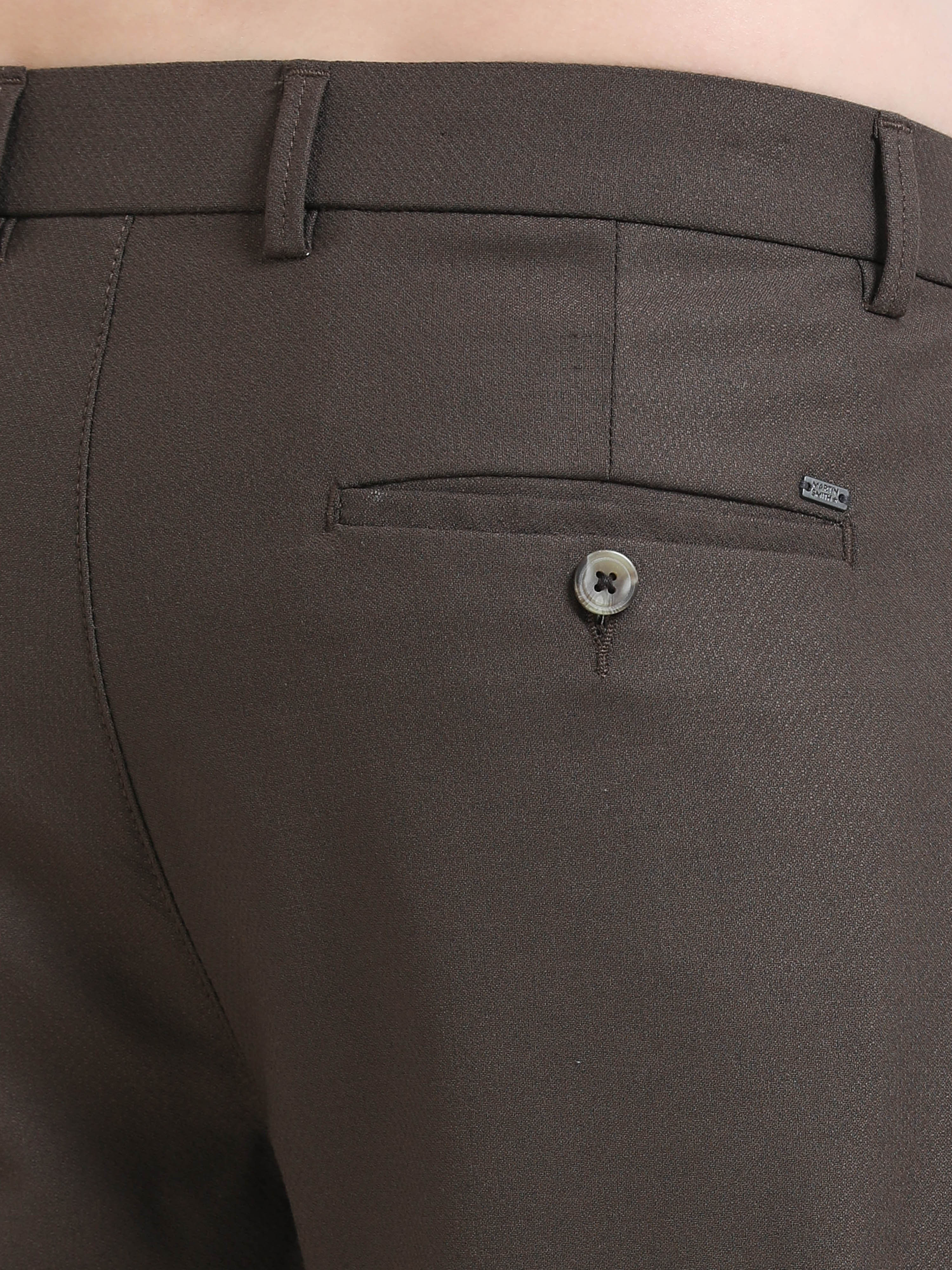 Men Brown Formal Trousers
