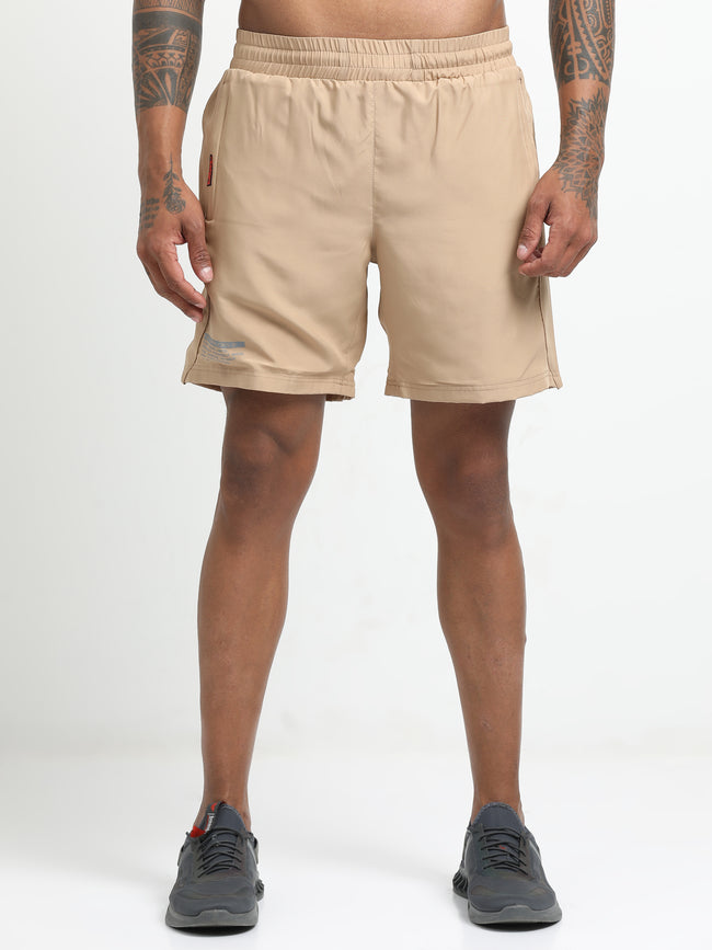 Men Beige Victory Sports Shorts