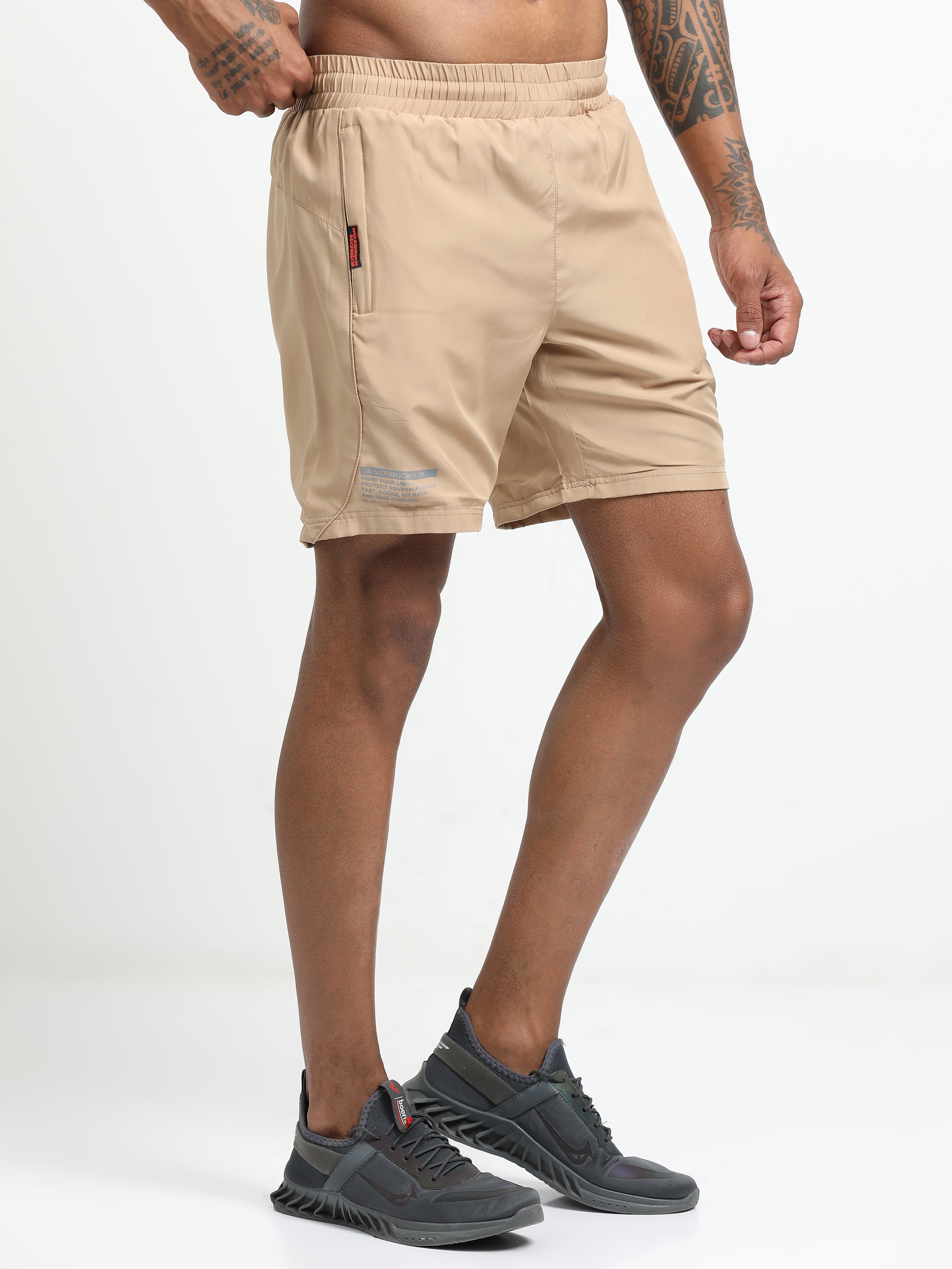 Men Beige Victory Sports Shorts