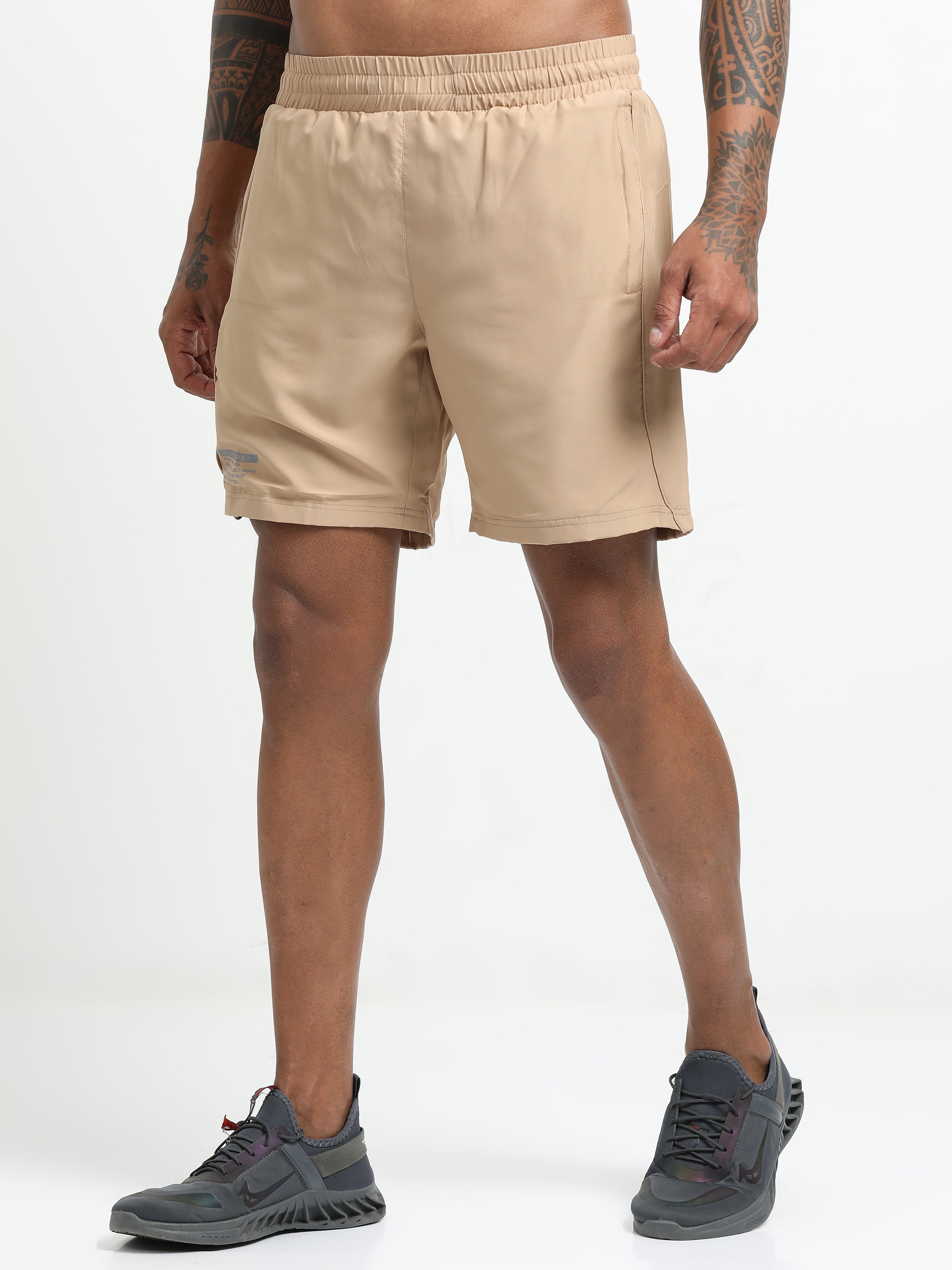 Men Beige Victory Sports Shorts