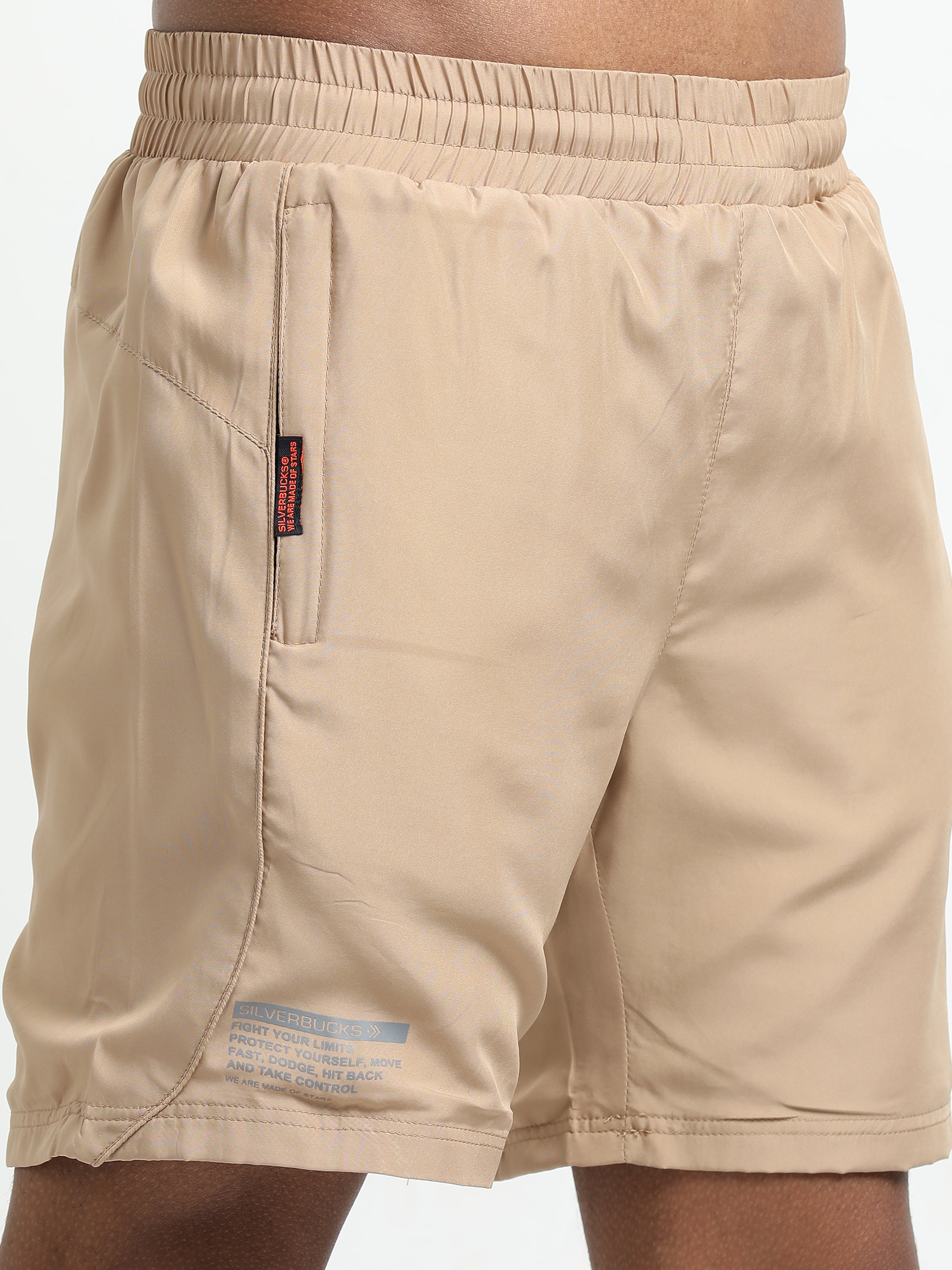 Men Beige Victory Sports Shorts