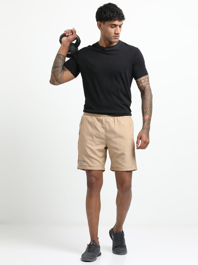 Men Beige Victory Sports Shorts