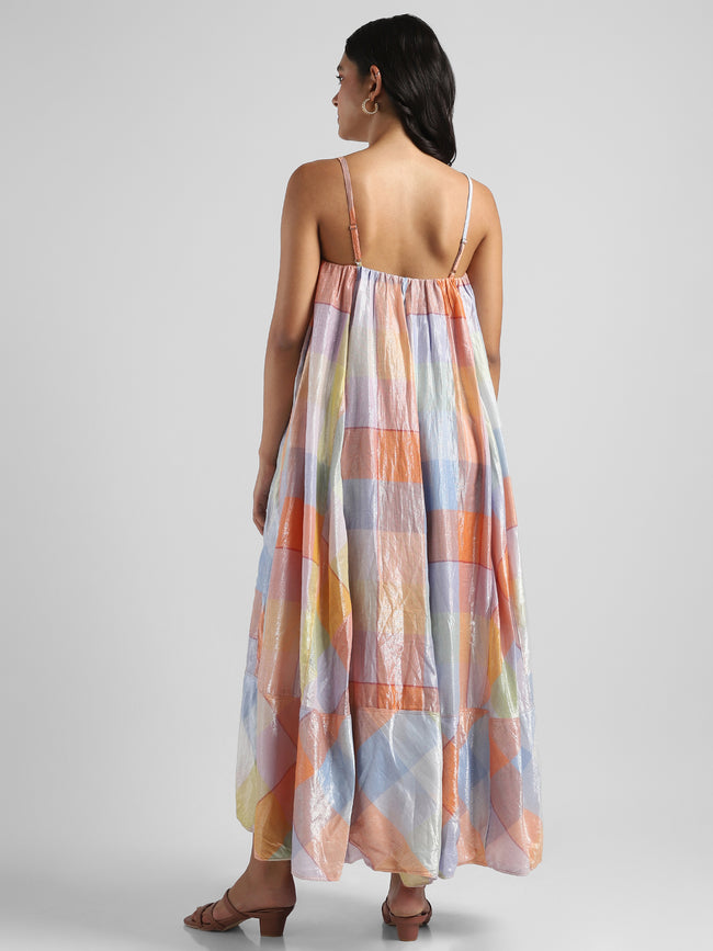 Women Multi Colored Shimmer Maxi Dress
