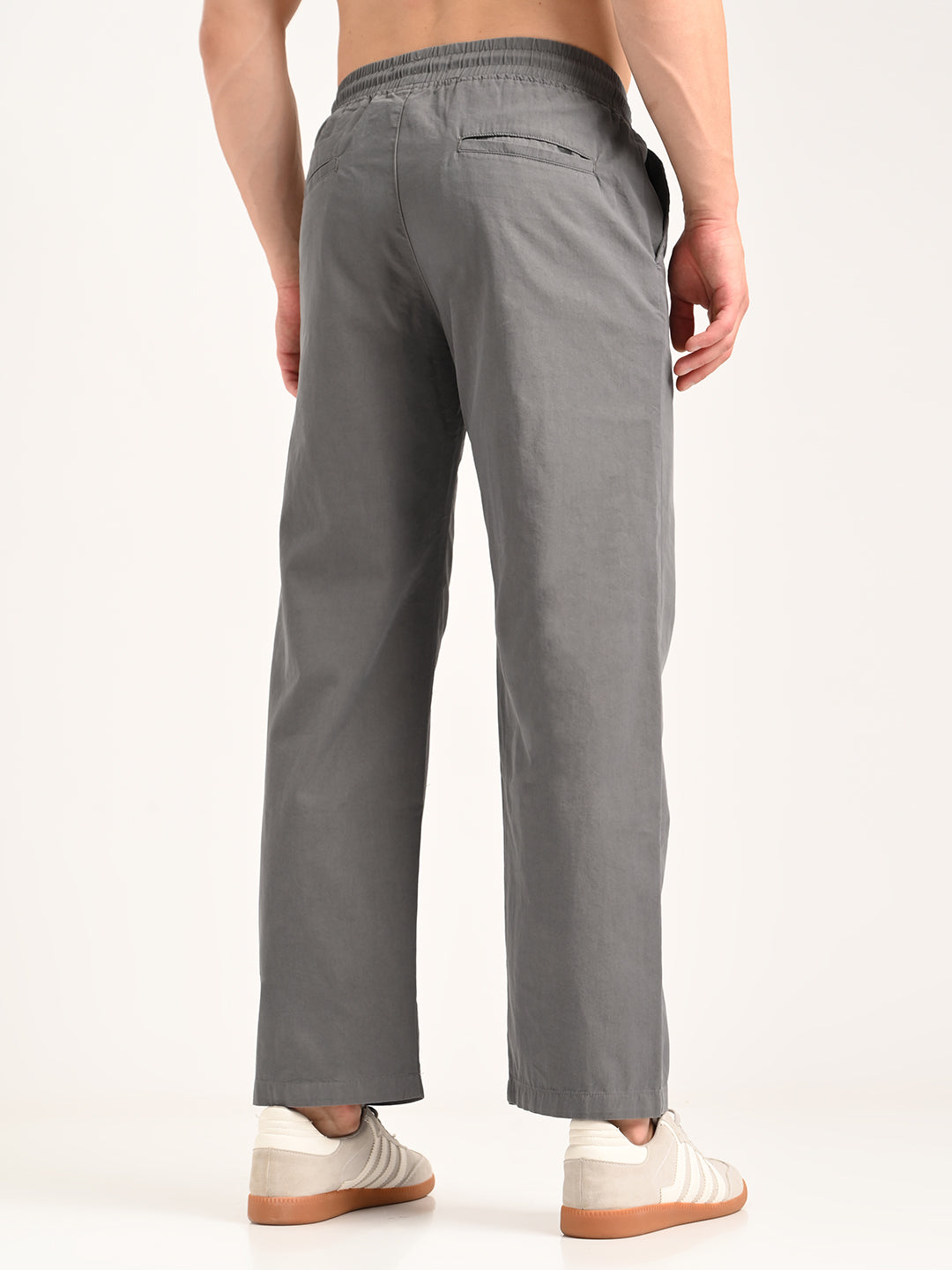 Men Cotton Pajama-Style Trousers with Drawcord