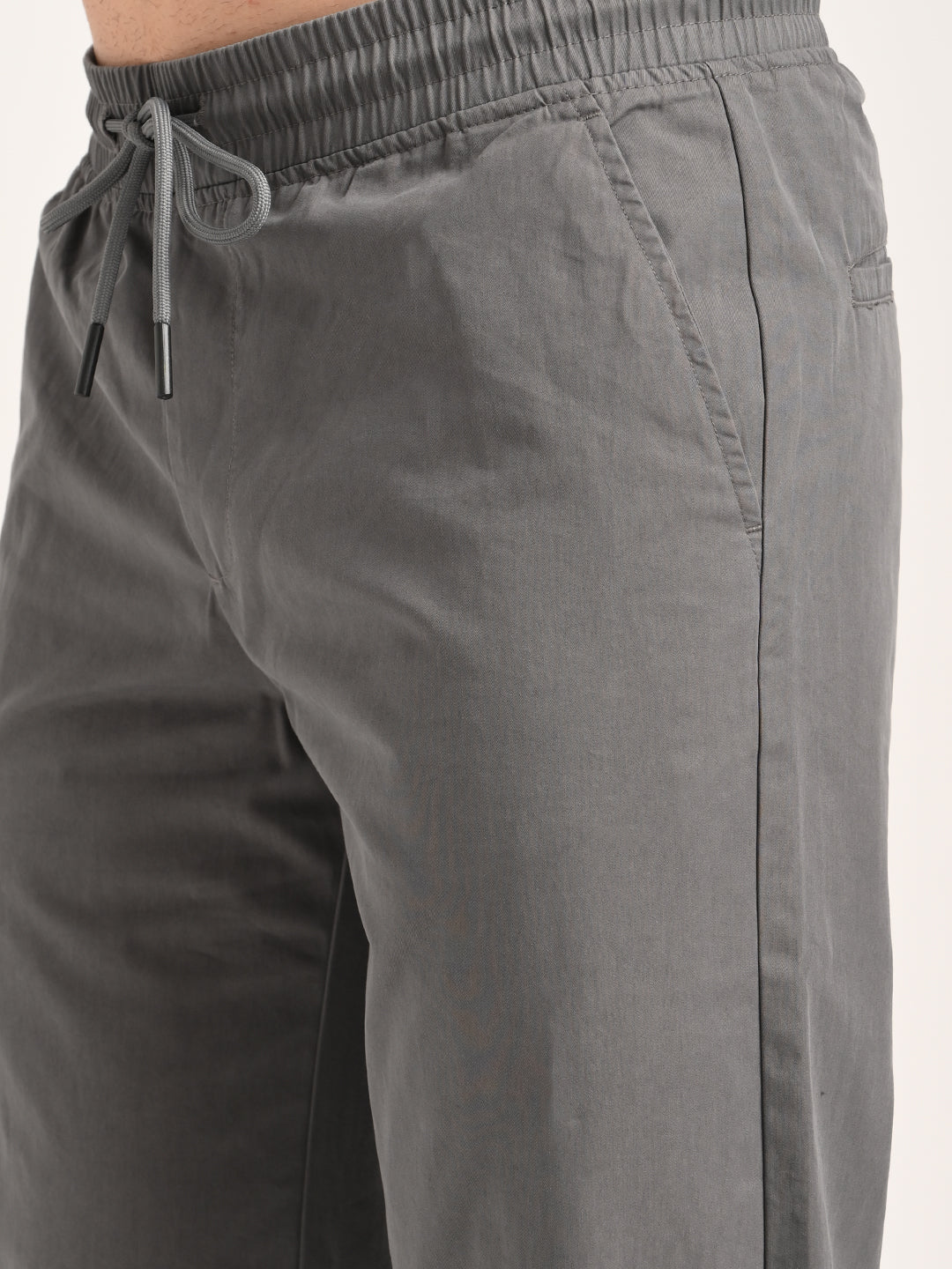 Men Cotton Pajama-Style Trousers with Drawcord