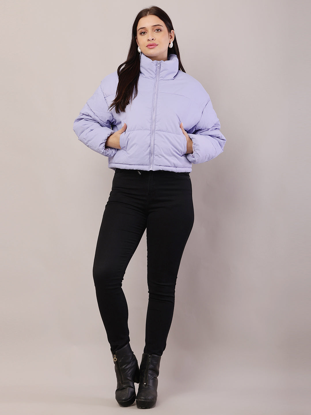 Women Purple Puffer Jacket