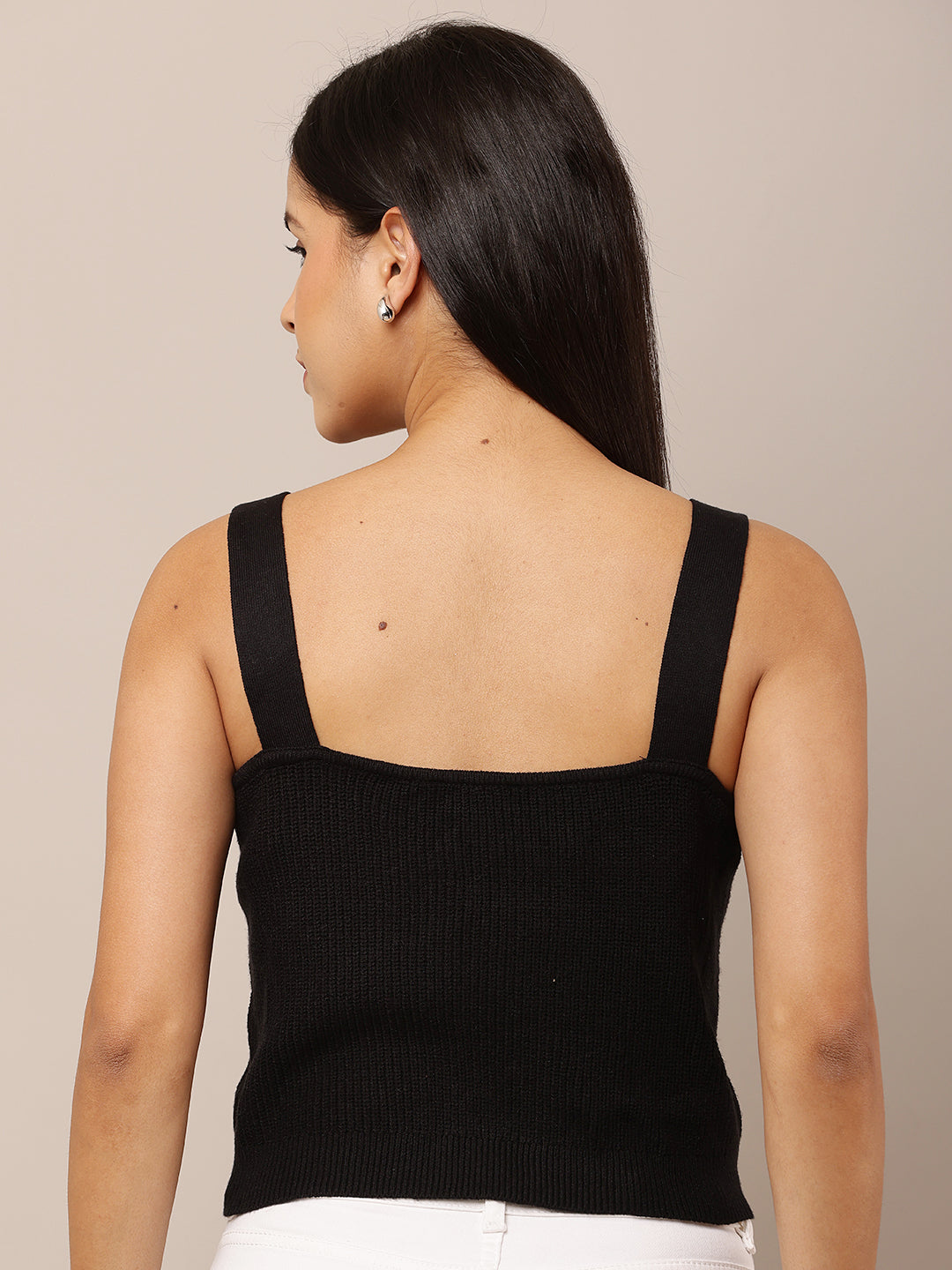 Women Sleeveless Ribbed Red Tank Top