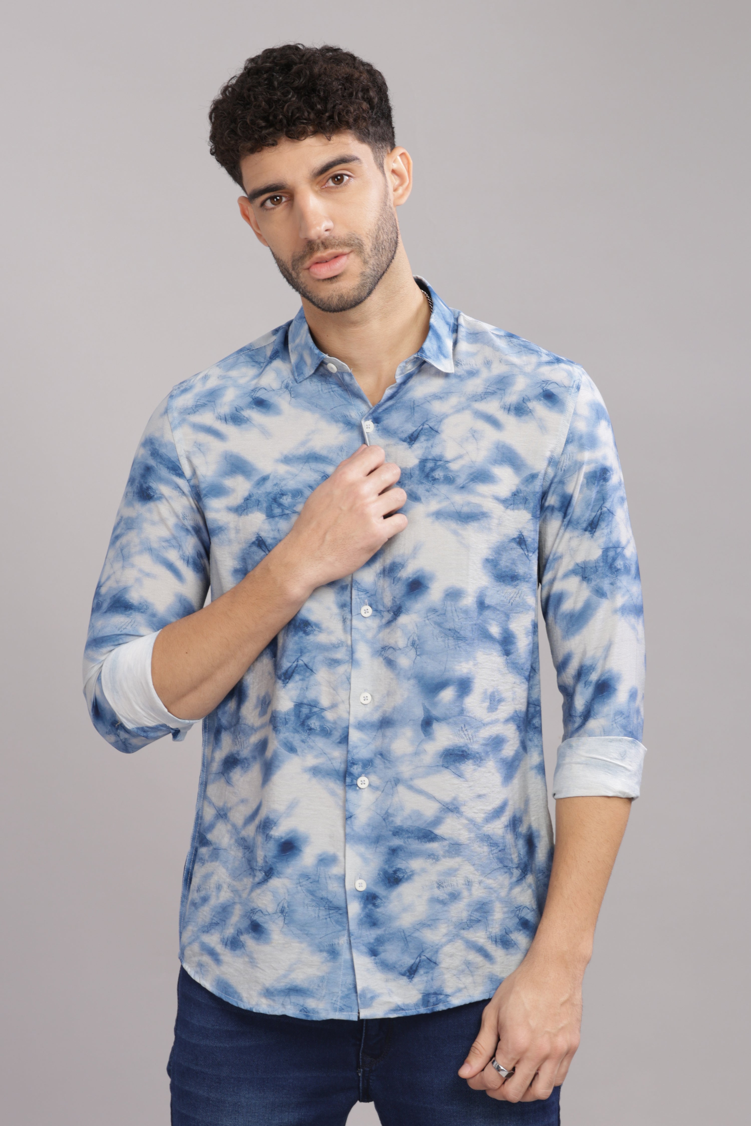 Men Blue Slim Fit Shirt