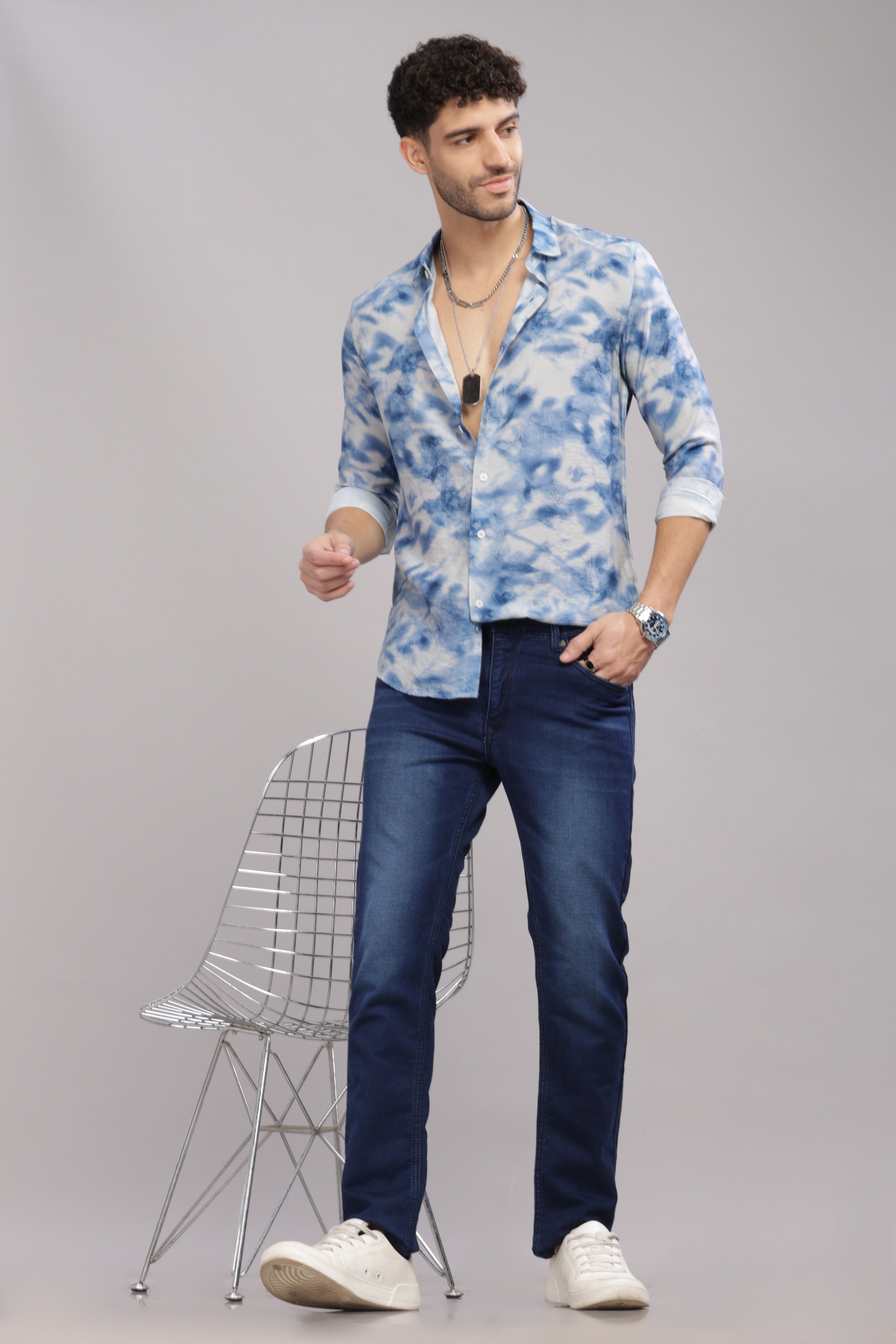 Men Blue Slim Fit Shirt