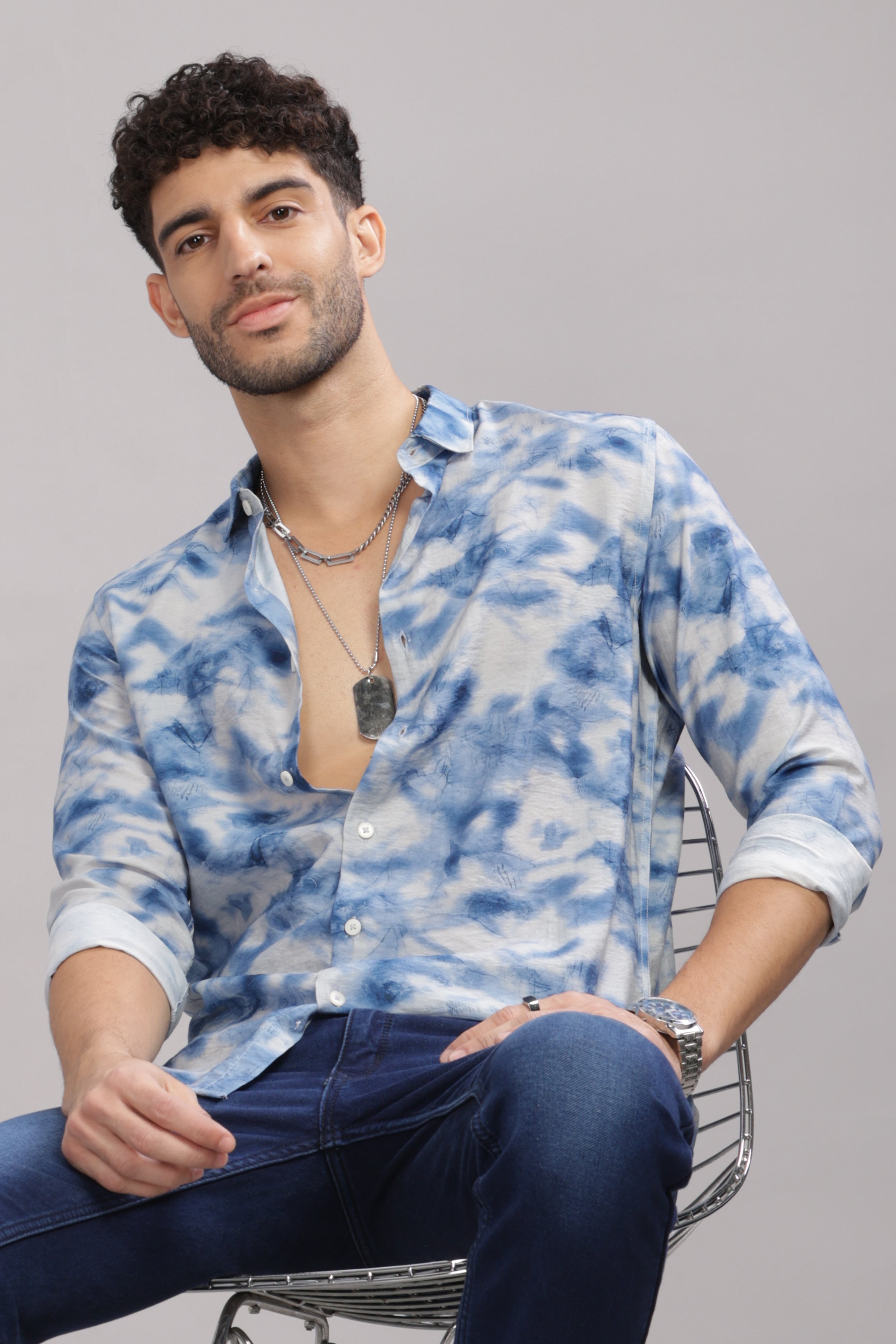 Men Blue Slim Fit Shirt