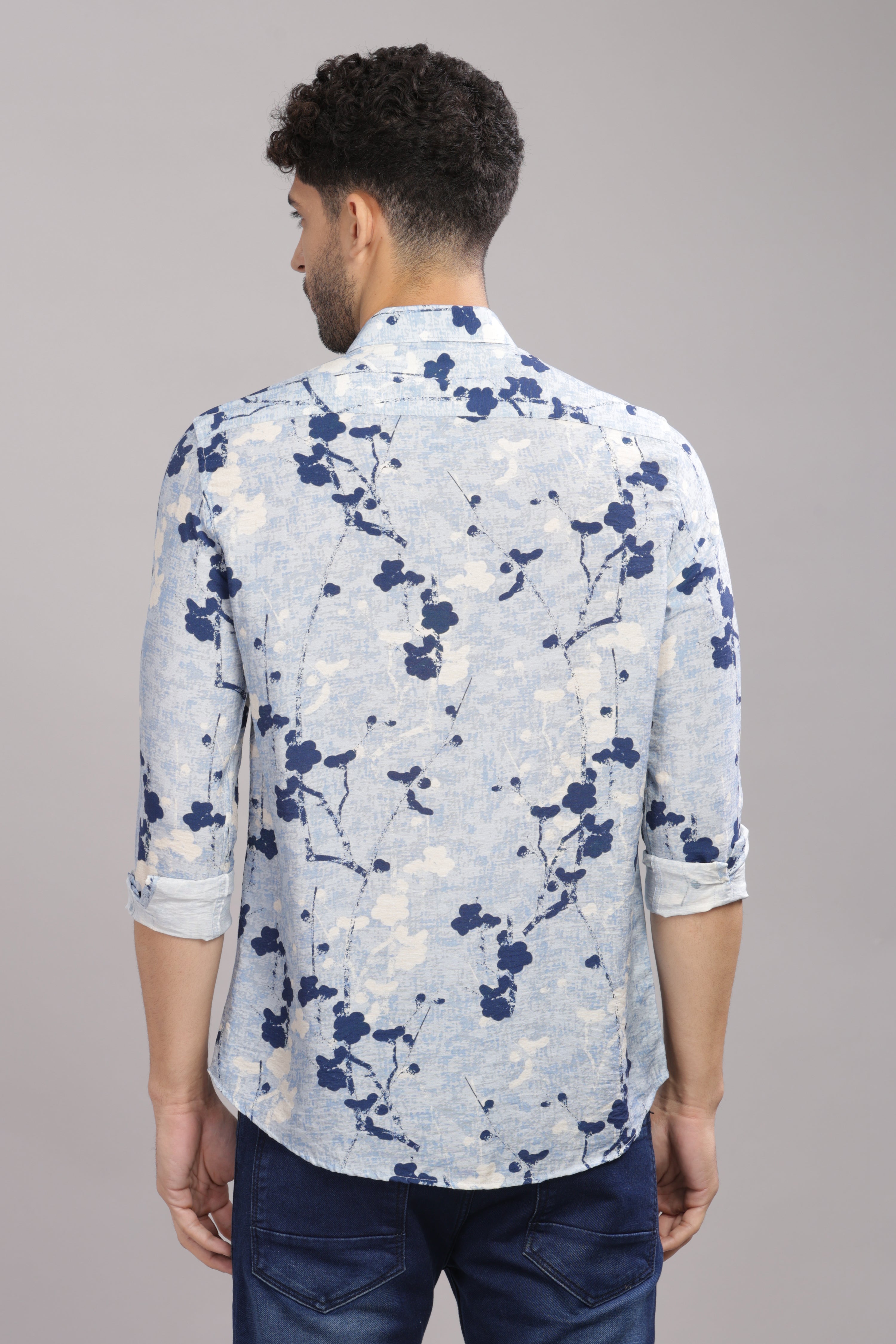 Men Light Blue Slim Fit Shirt