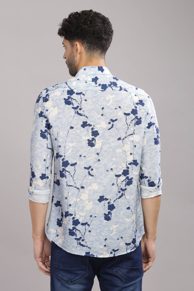 Men Light Blue Slim Fit Shirt