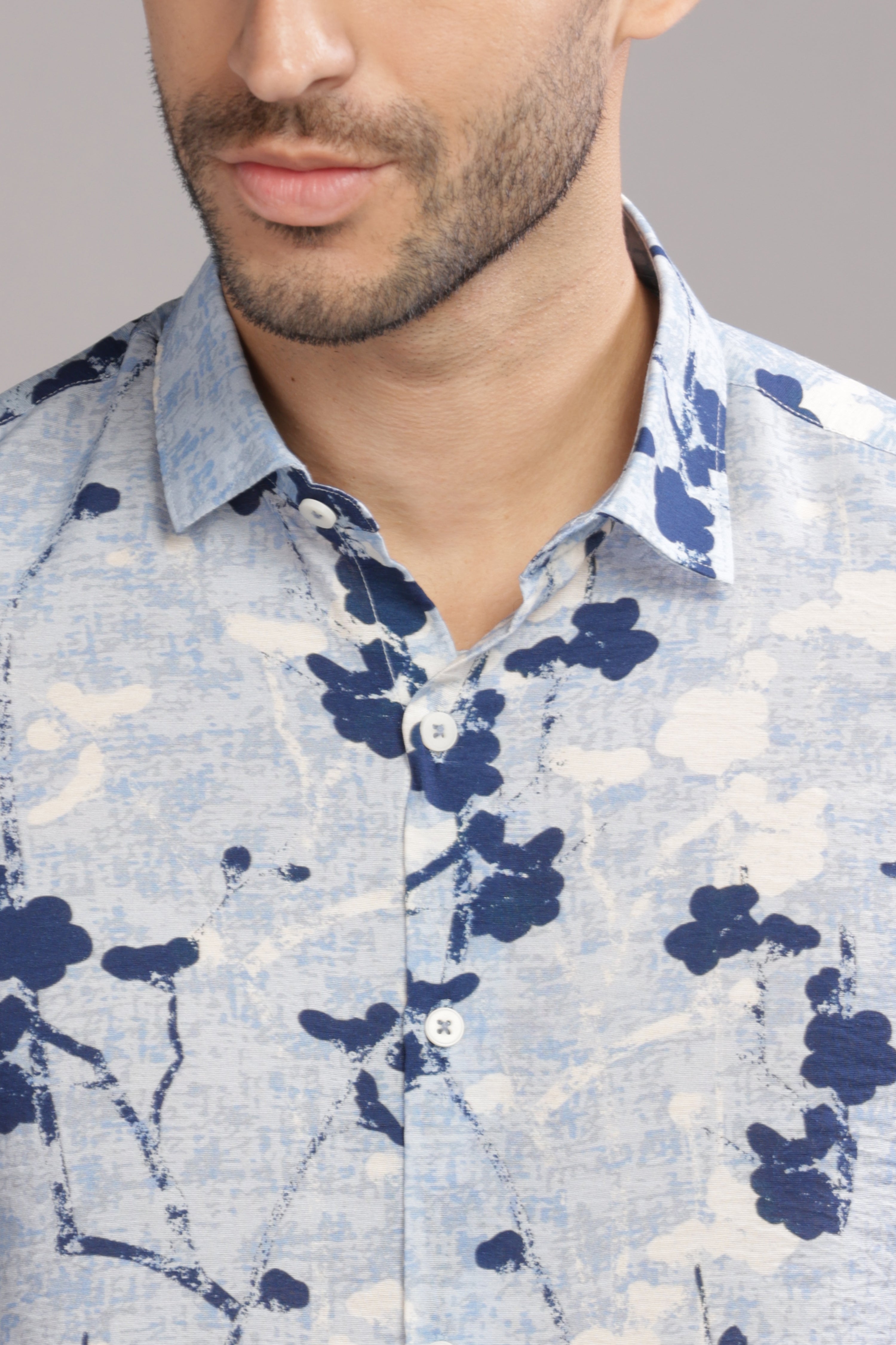 Men Light Blue Slim Fit Shirt