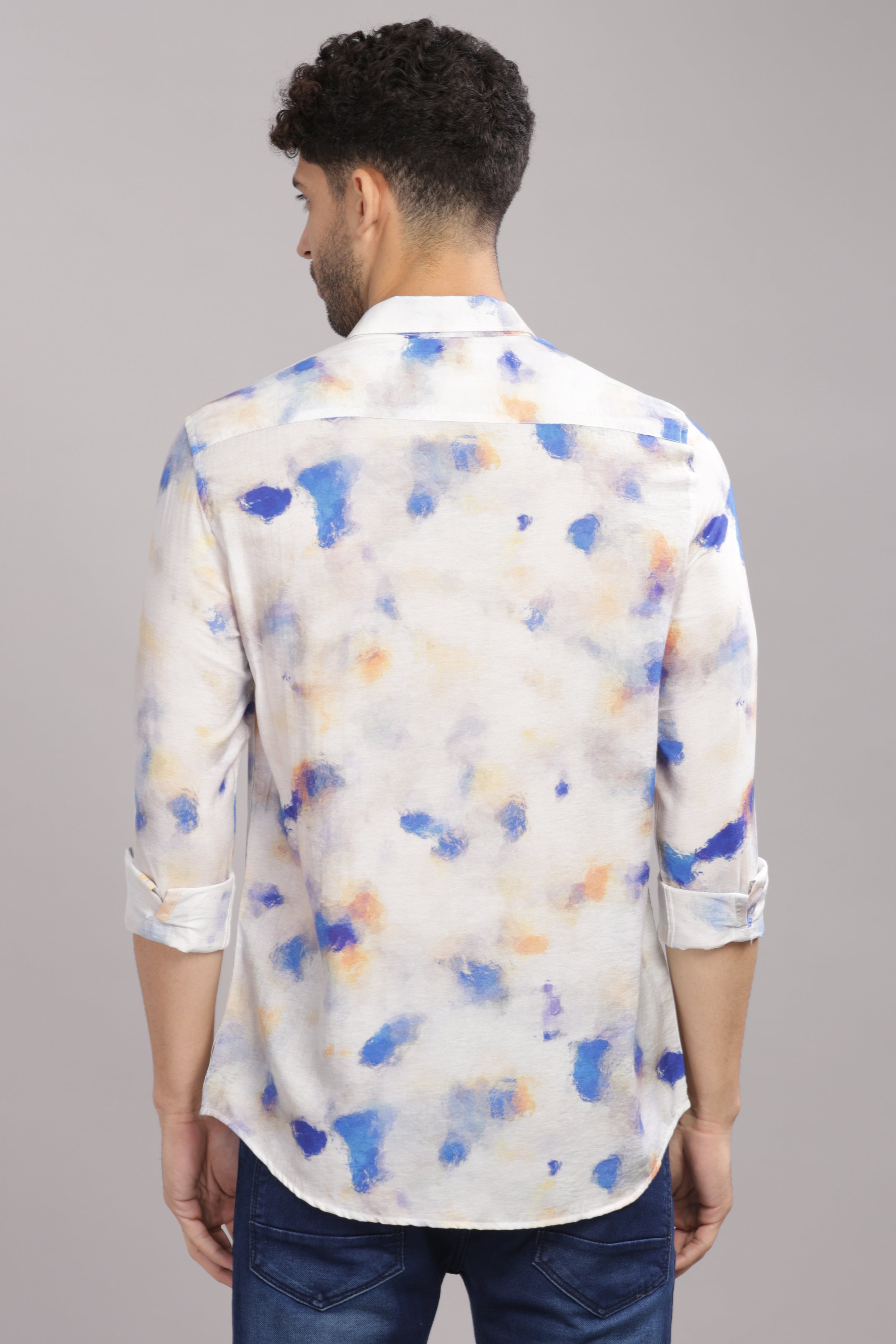 Men Off White Slim Fit Shirt