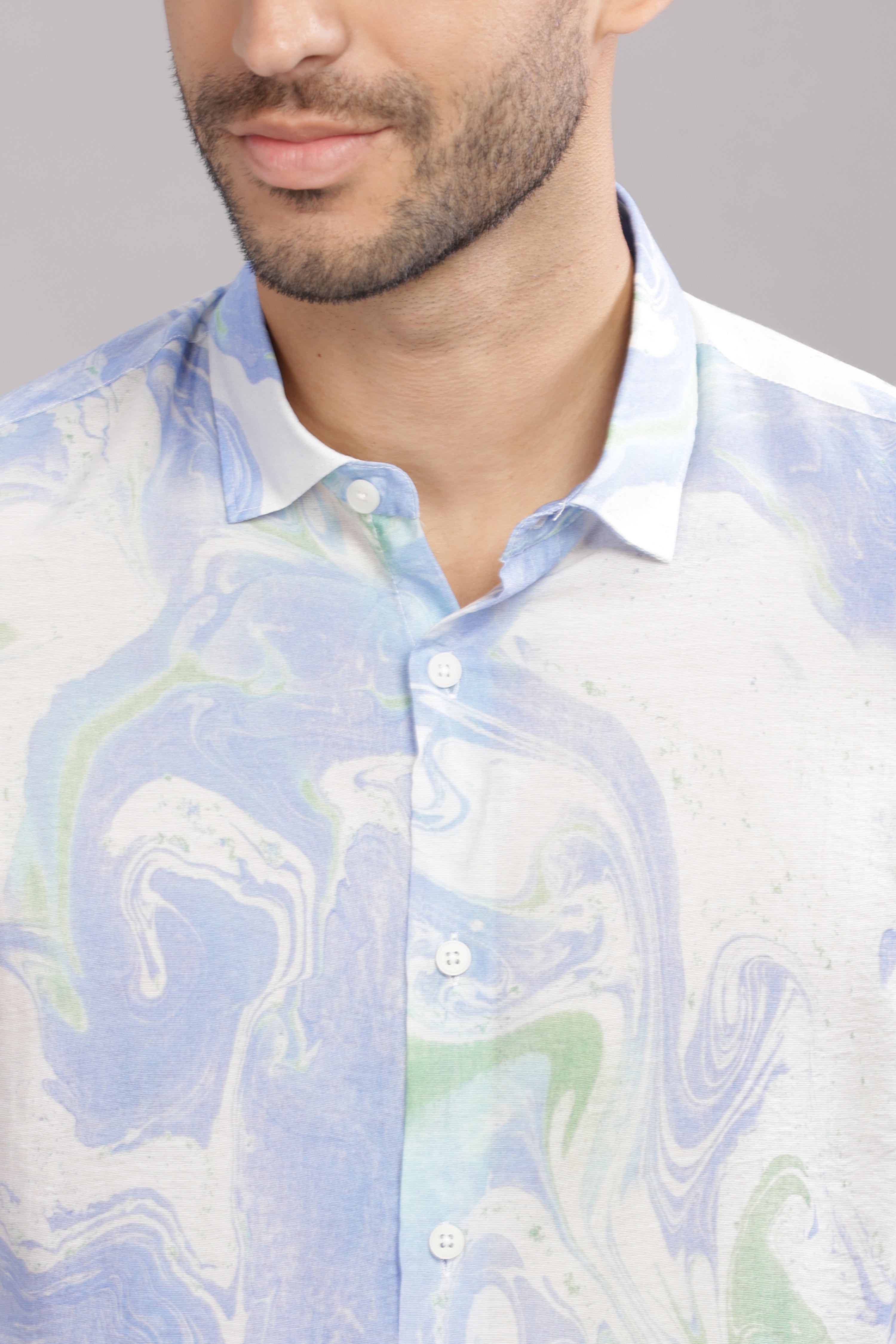 Men Dark Blue Slim Fit Shirt