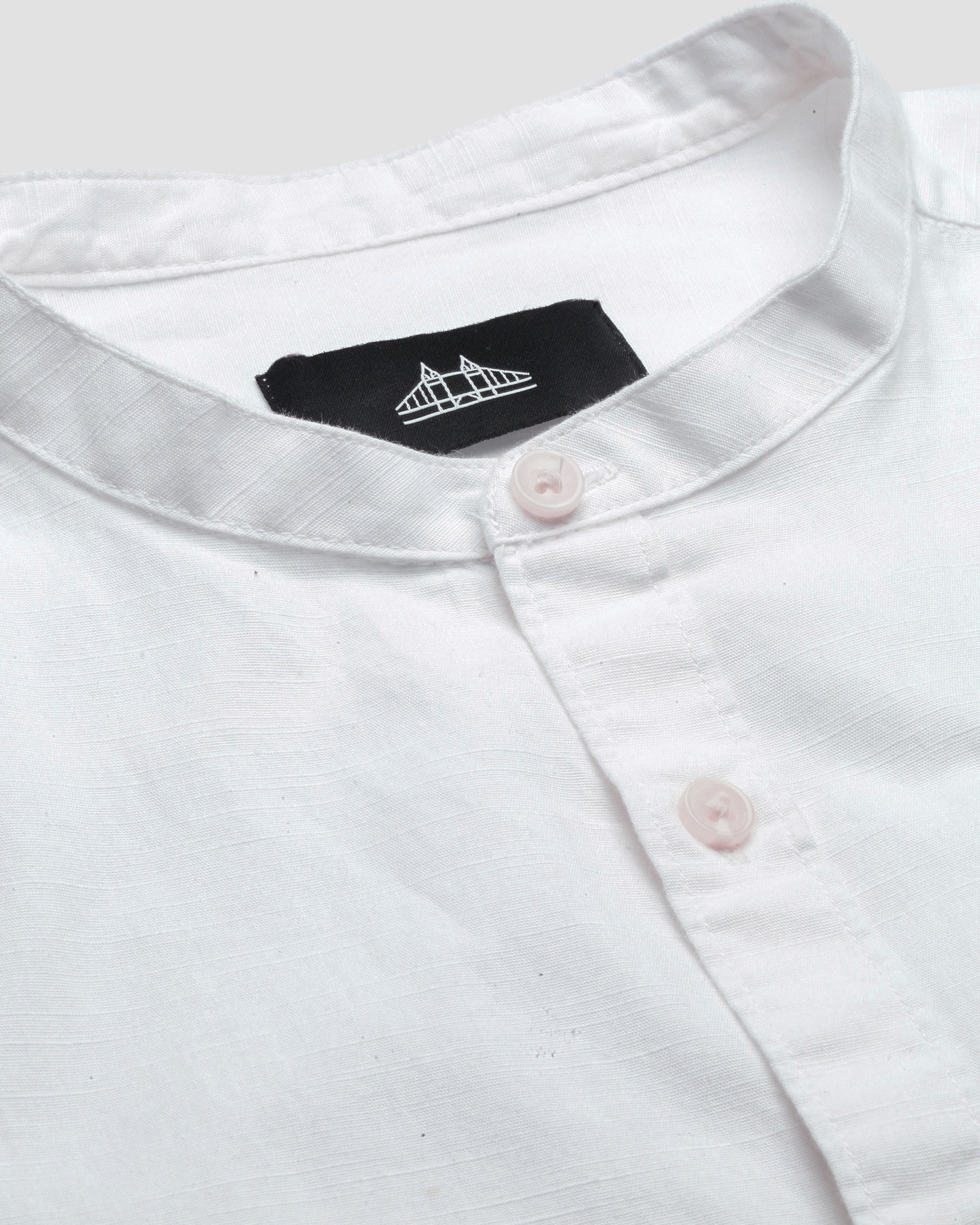 Men White Cotton Slim Shirt
