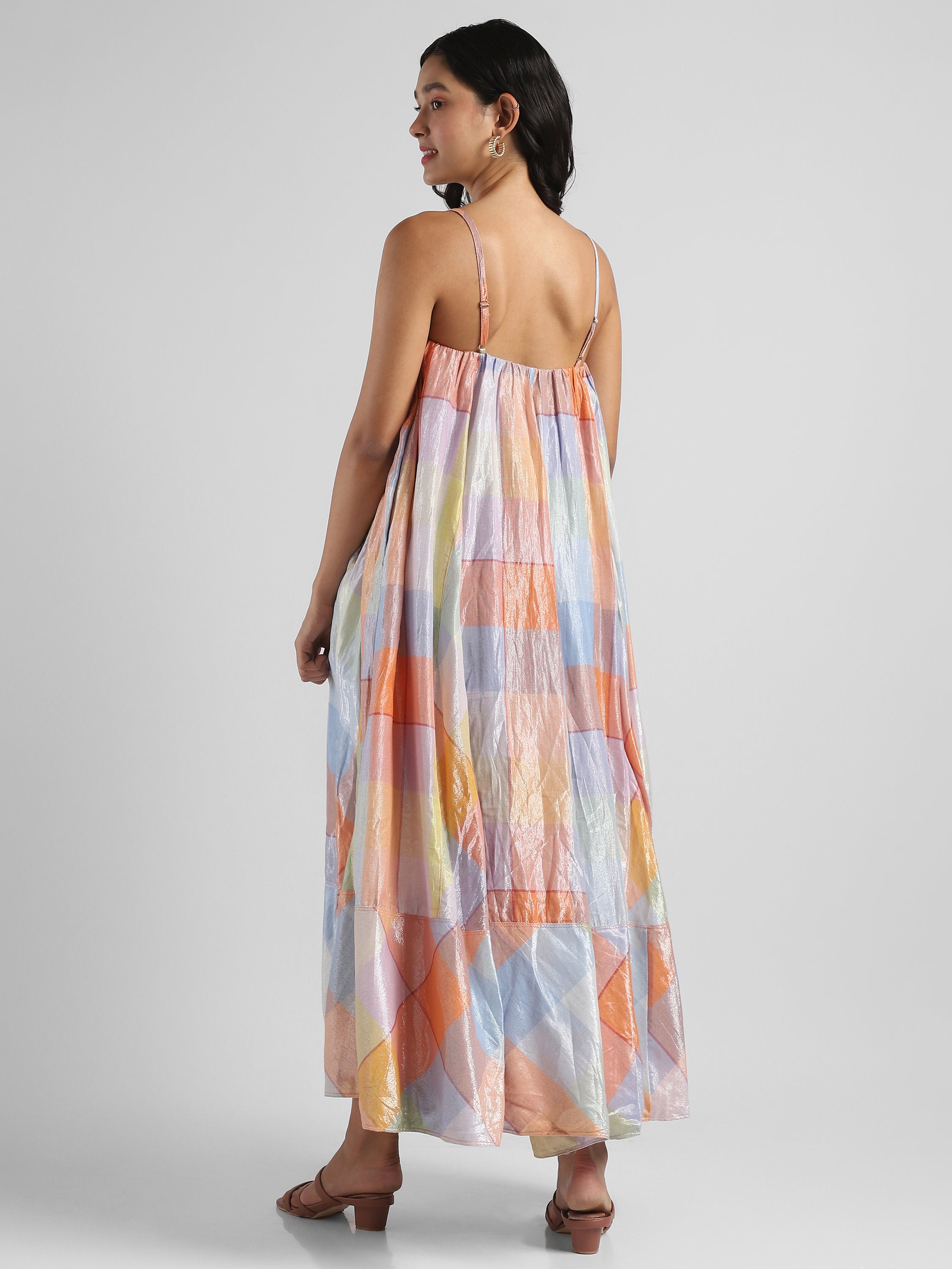 Women Multi Colored Shimmer Maxi Dress