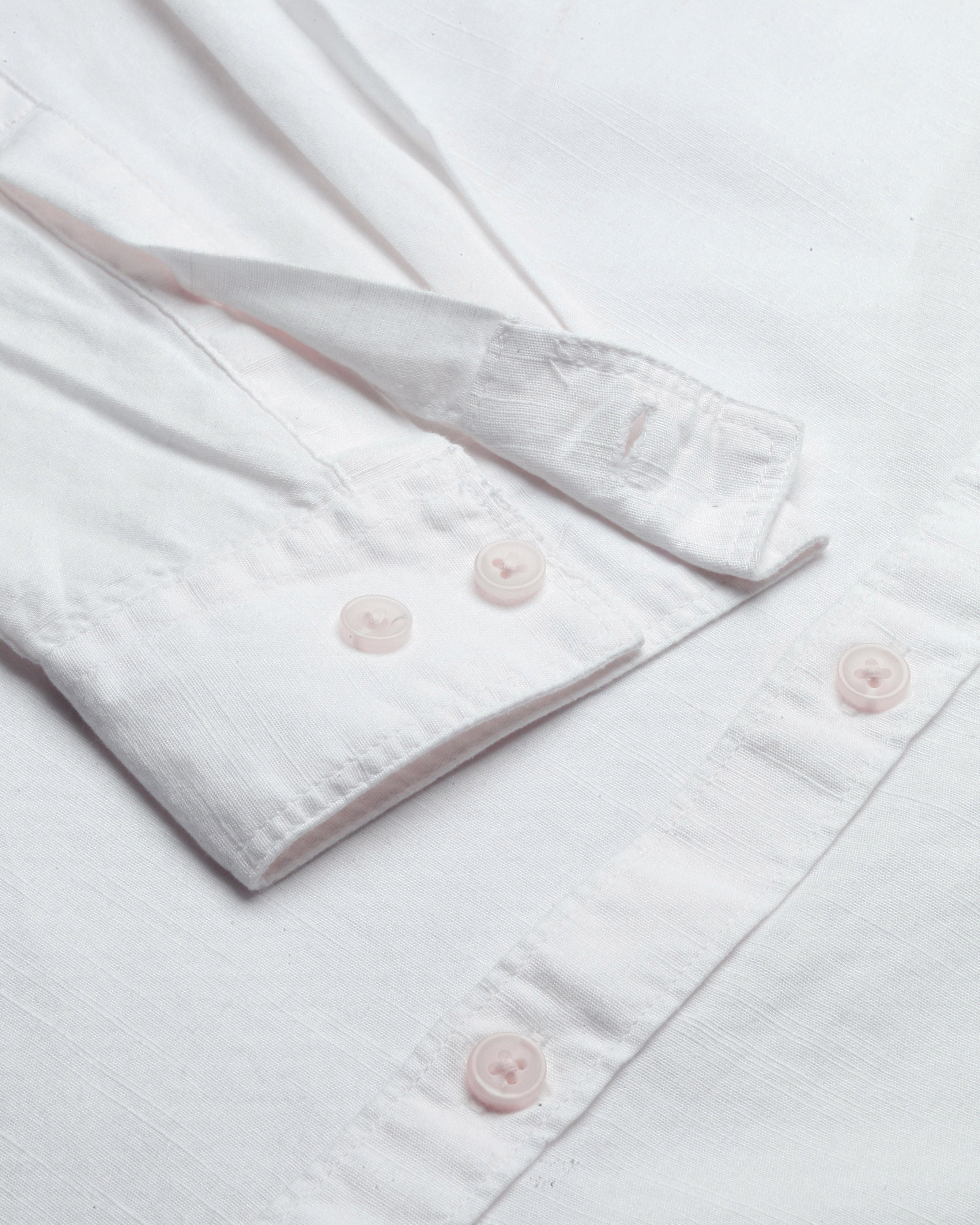 Men White Cotton Slim Shirt