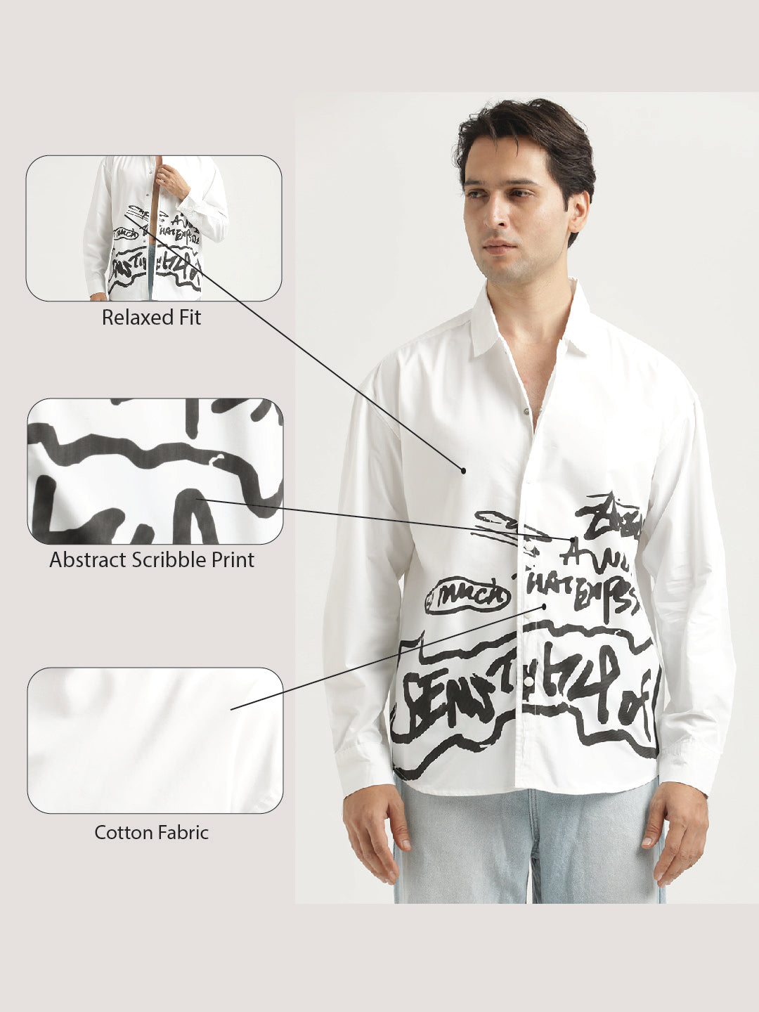 Men Oversized Cotton Shirt