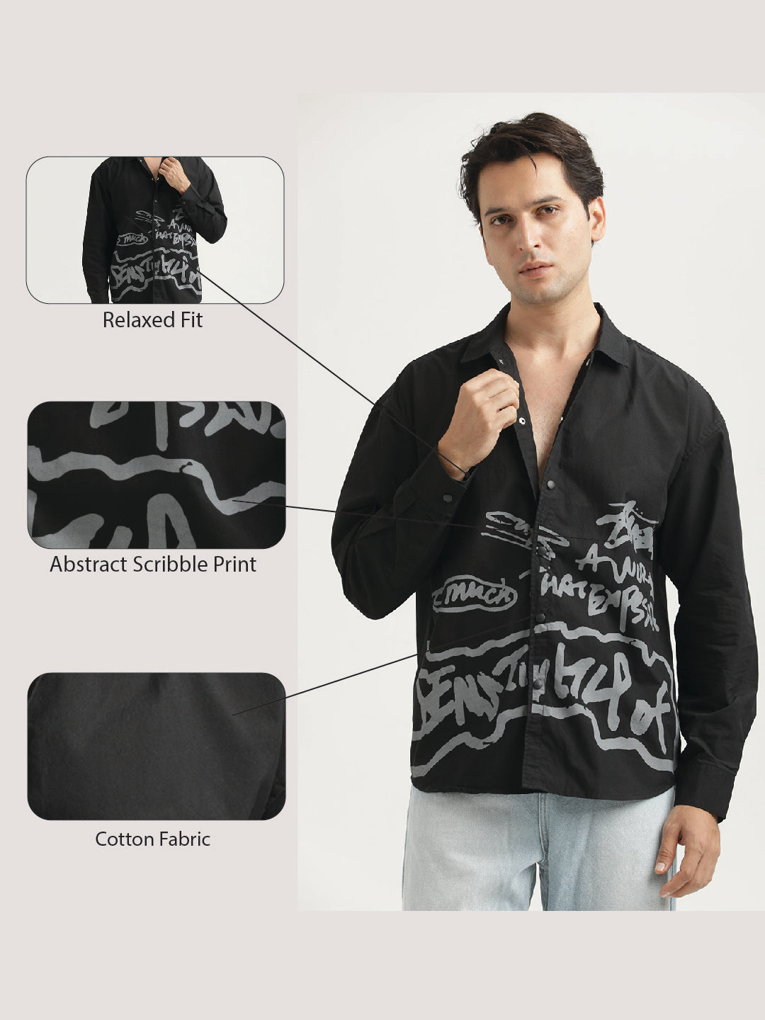 Men Oversized Cotton Shirt