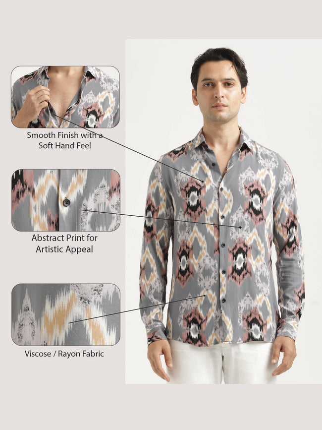 Men Printed Viscose Shirt